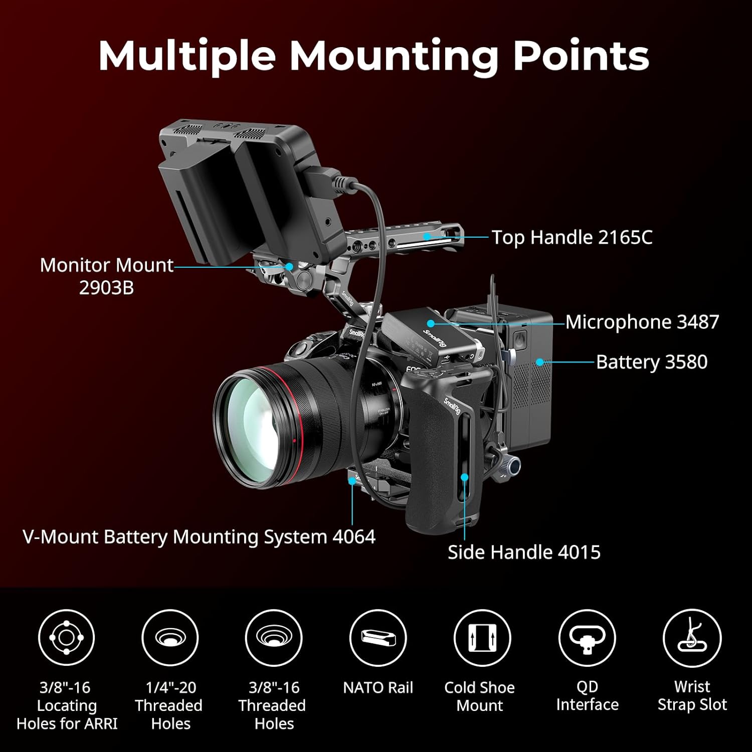 Thumbnail 6 de SmallRig Black Mamba Kamerakäfig 4975B Canon R5