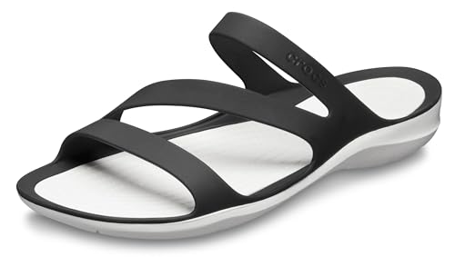 Detalle de Crocs Swiftwater Sandal W: sandalia de agua sin cordones para mujer (Black/White) 36-37 EU