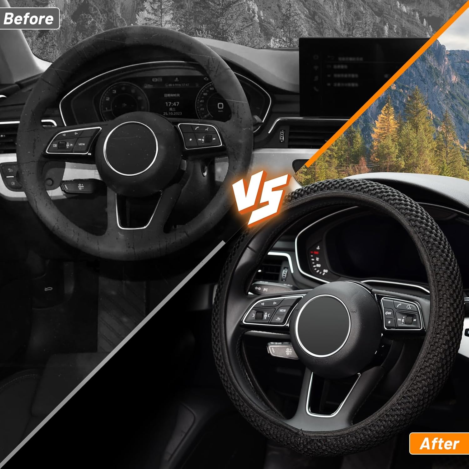 Detalle 2 de KAFEEK Steering Wheel Cover 15 inch 🛞