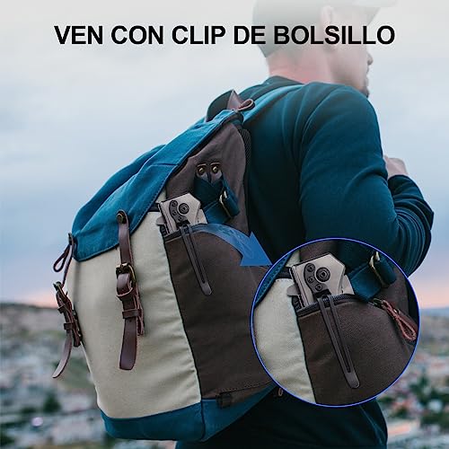 Detalle de Rolgno Navaja: Cuchillo plegable de acero 3Cr13 para outdoor con clip y cordón