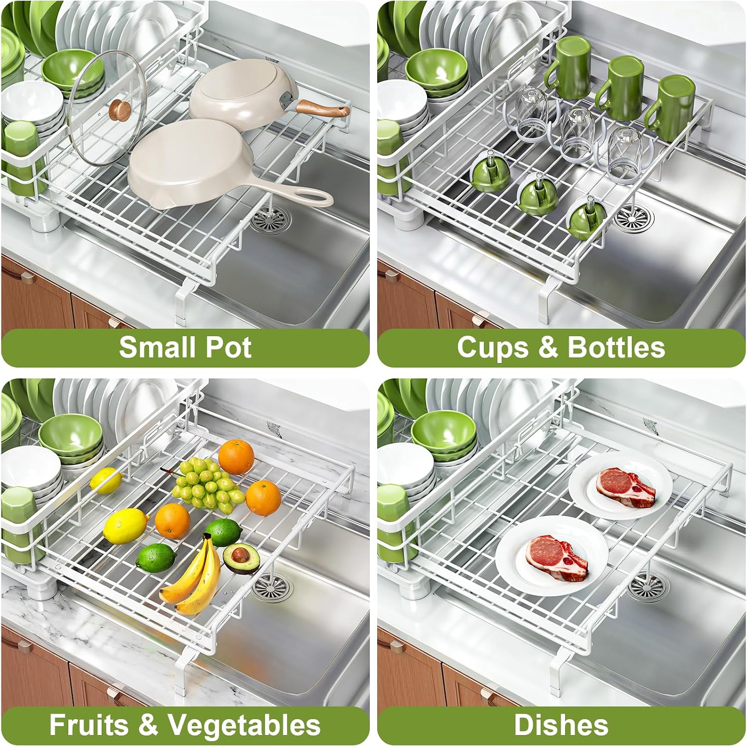 Thumbnail 6 de Caktraie Dish Drying Rack, 23.4-Inch Maximum Width