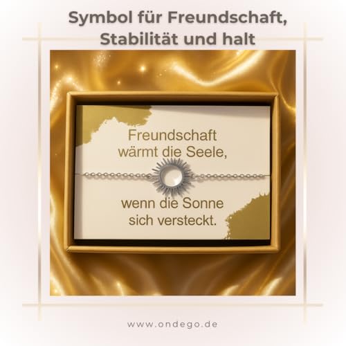 Thumbnail 6 de ONDEGO Sonne Freundschaftsarmband aus Edelstahl – Verstellbar, nickelfrei, Geschenkverpackung