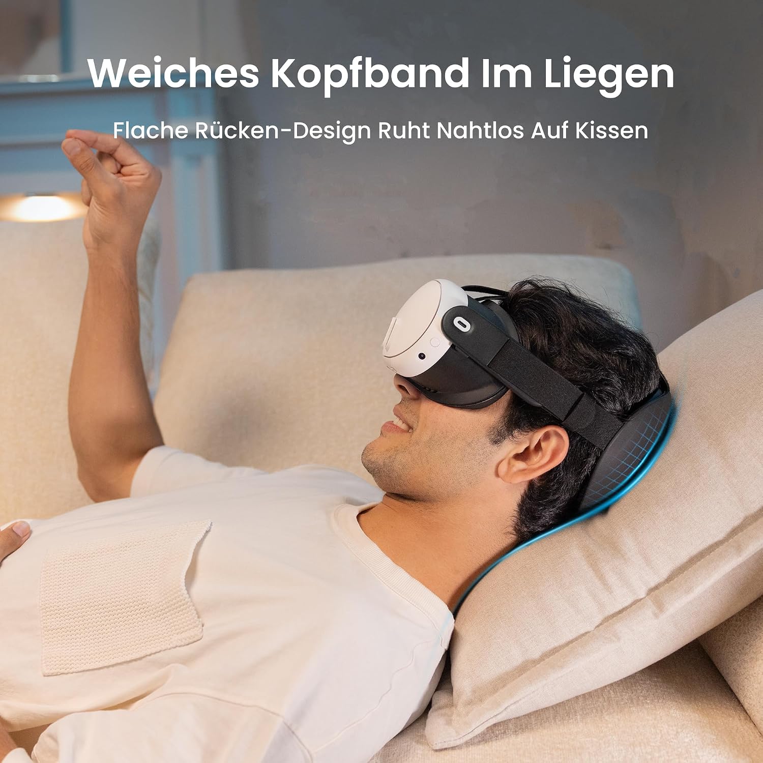Detalle 2 de KIWI design K4 Flex Komfort-Kopfband für Meta Quest 3/3S (ohne Batterie) – verstellbar mit PU-Schaum