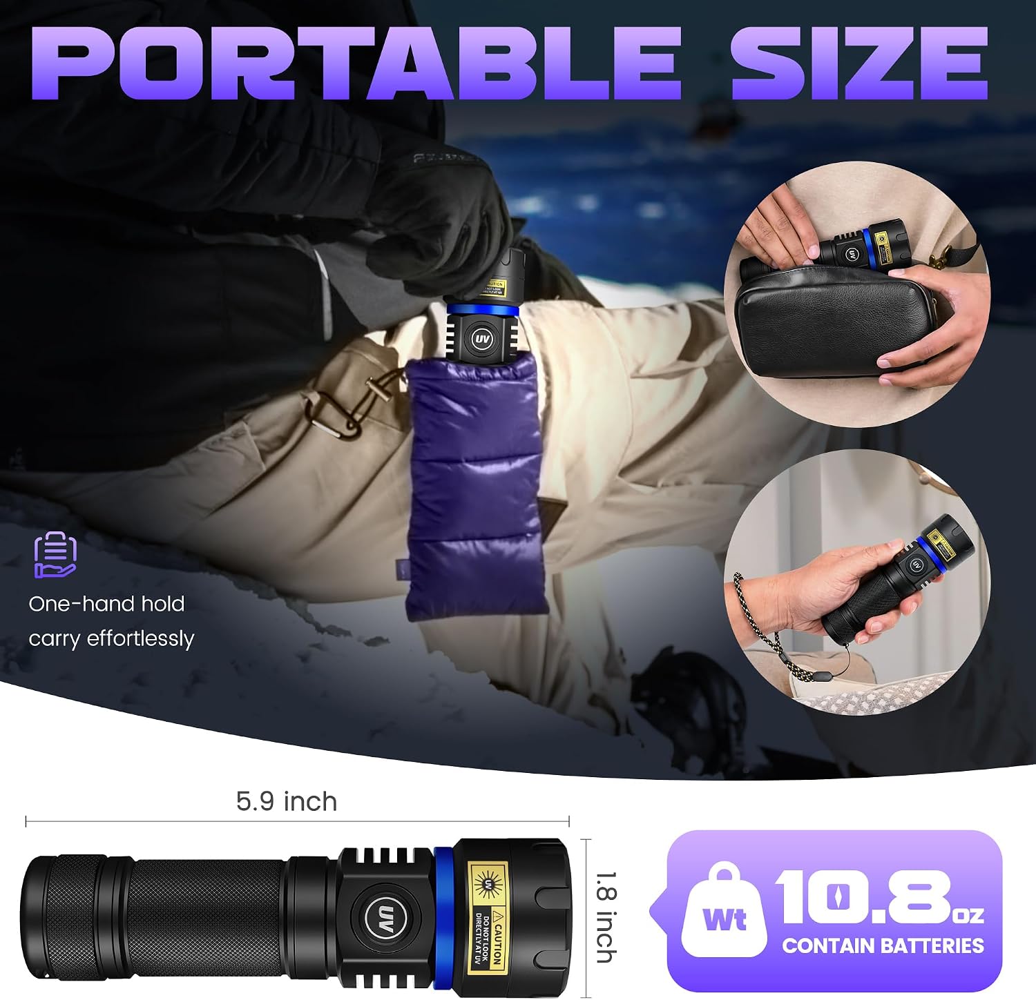 Detalle 2 de DARKBEAM torcia UV 395 nm 6 LED