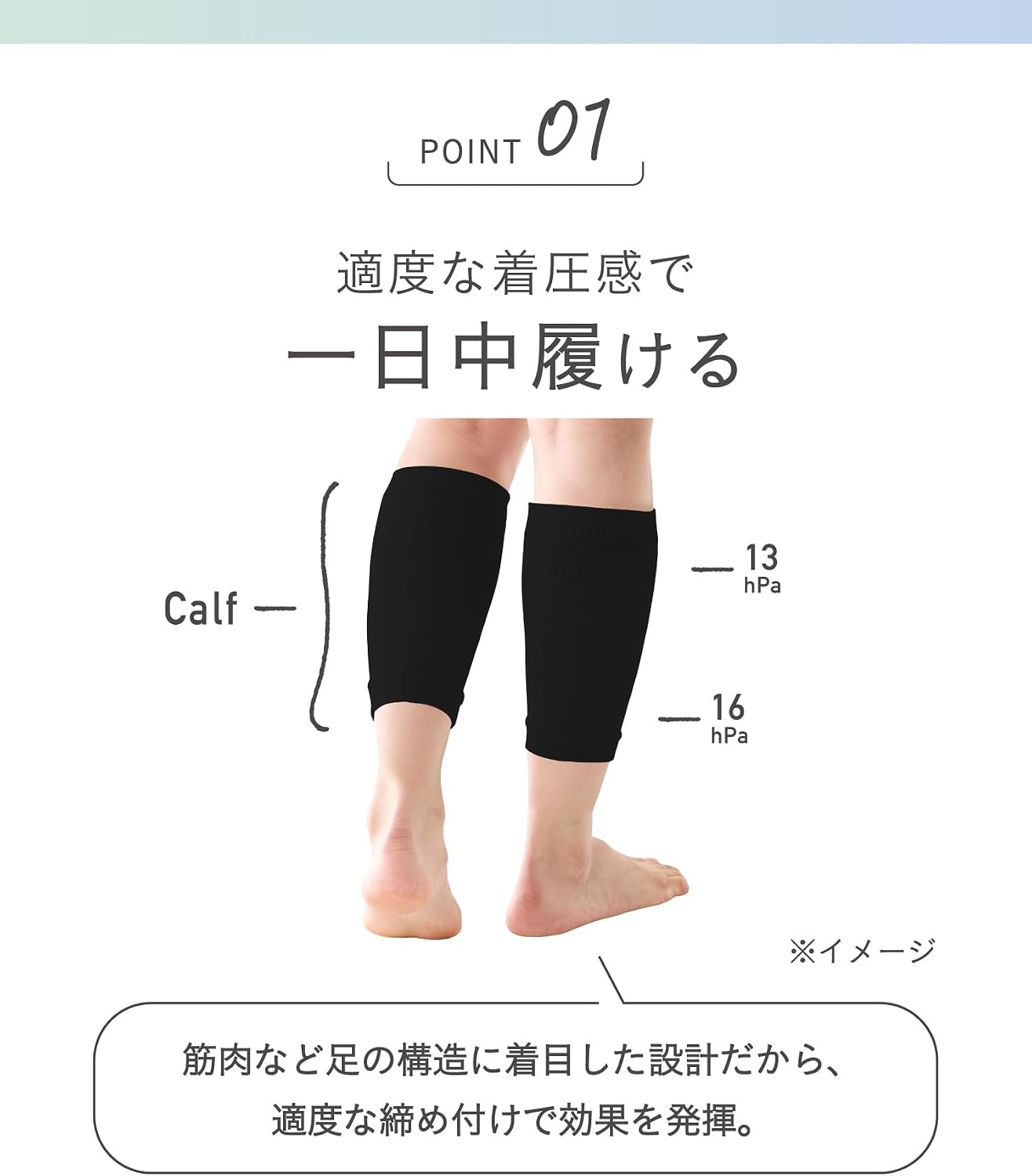 Detalle 2 de オカモト 靴下サプリ ふくらはぎ押し上げサポーター レディース 着脱しやすい着圧タイプ