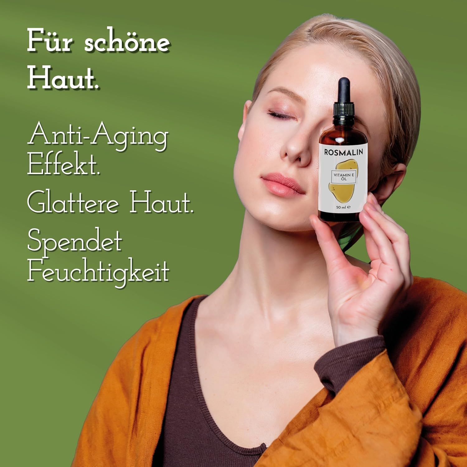 Thumbnail 1 de Rosmalin® Vitamin E Öl Bio (hochdosiert) – Gesichtsöl für Gesicht, Körper, Haare & Kopfhaut, 50 ml