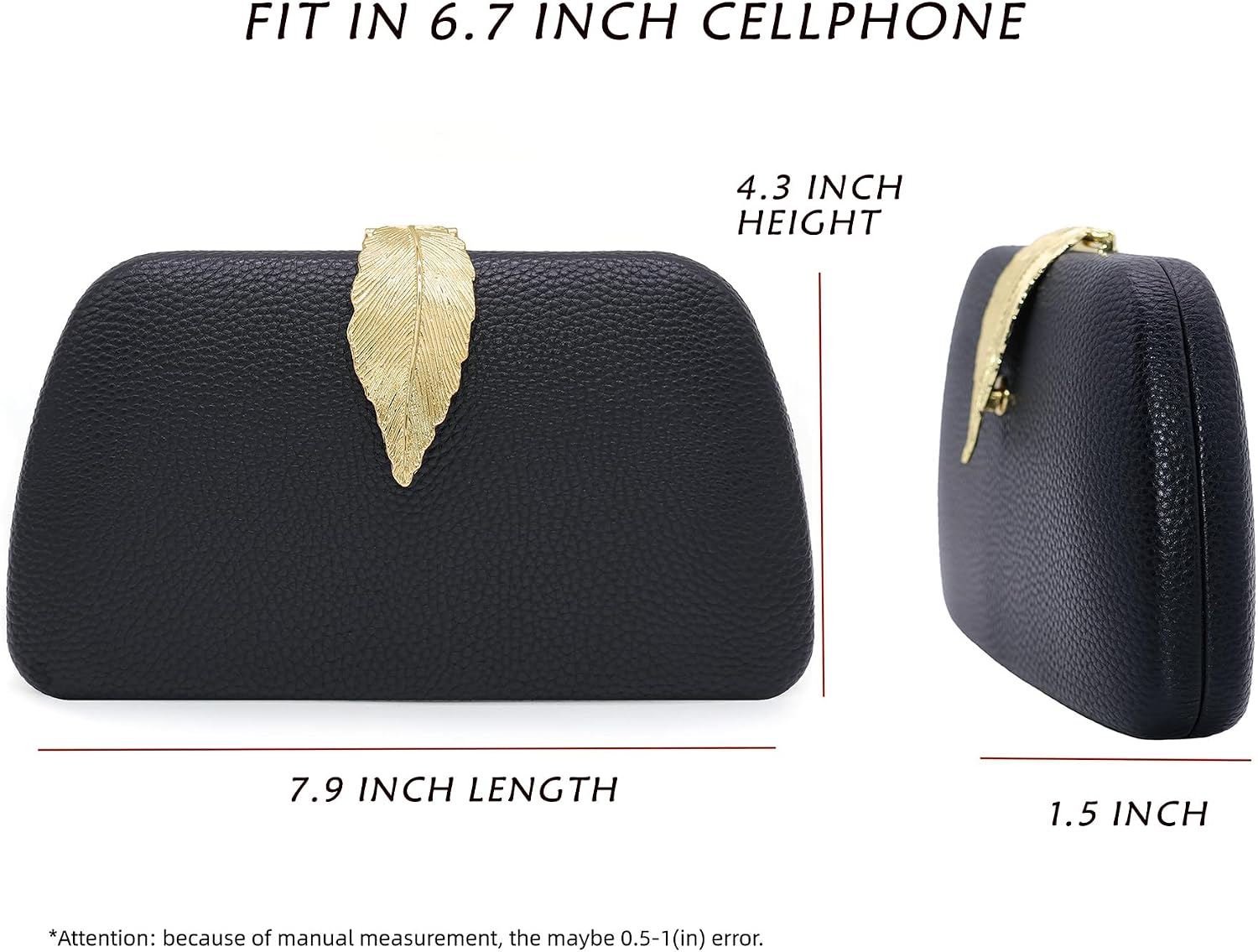 Detalle de Milisente suede clutch bag with metallic clasp closure and gold shoulder chain