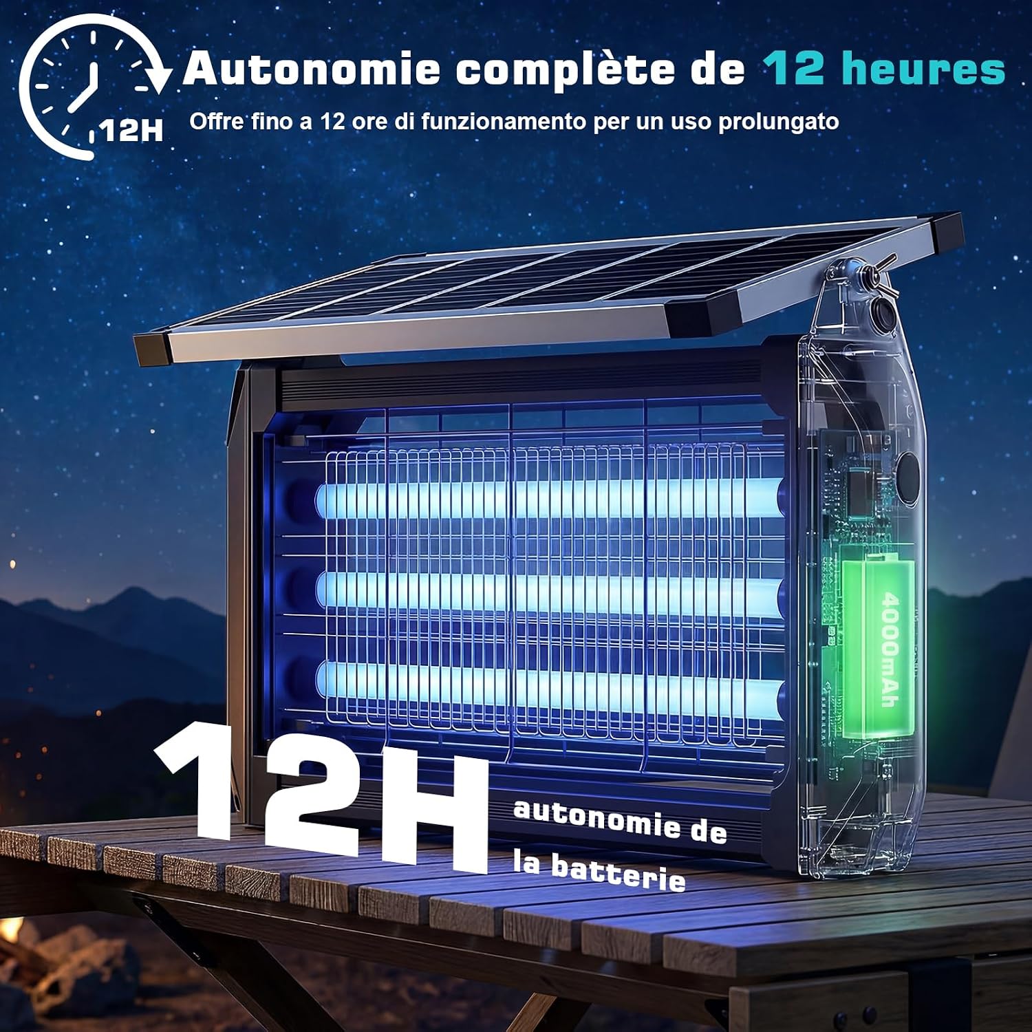 Thumbnail 3 de GooQand Lampe Anti Moustique Solaire Exterieur – UV, IPX5, 4000 mAh, 4500 V