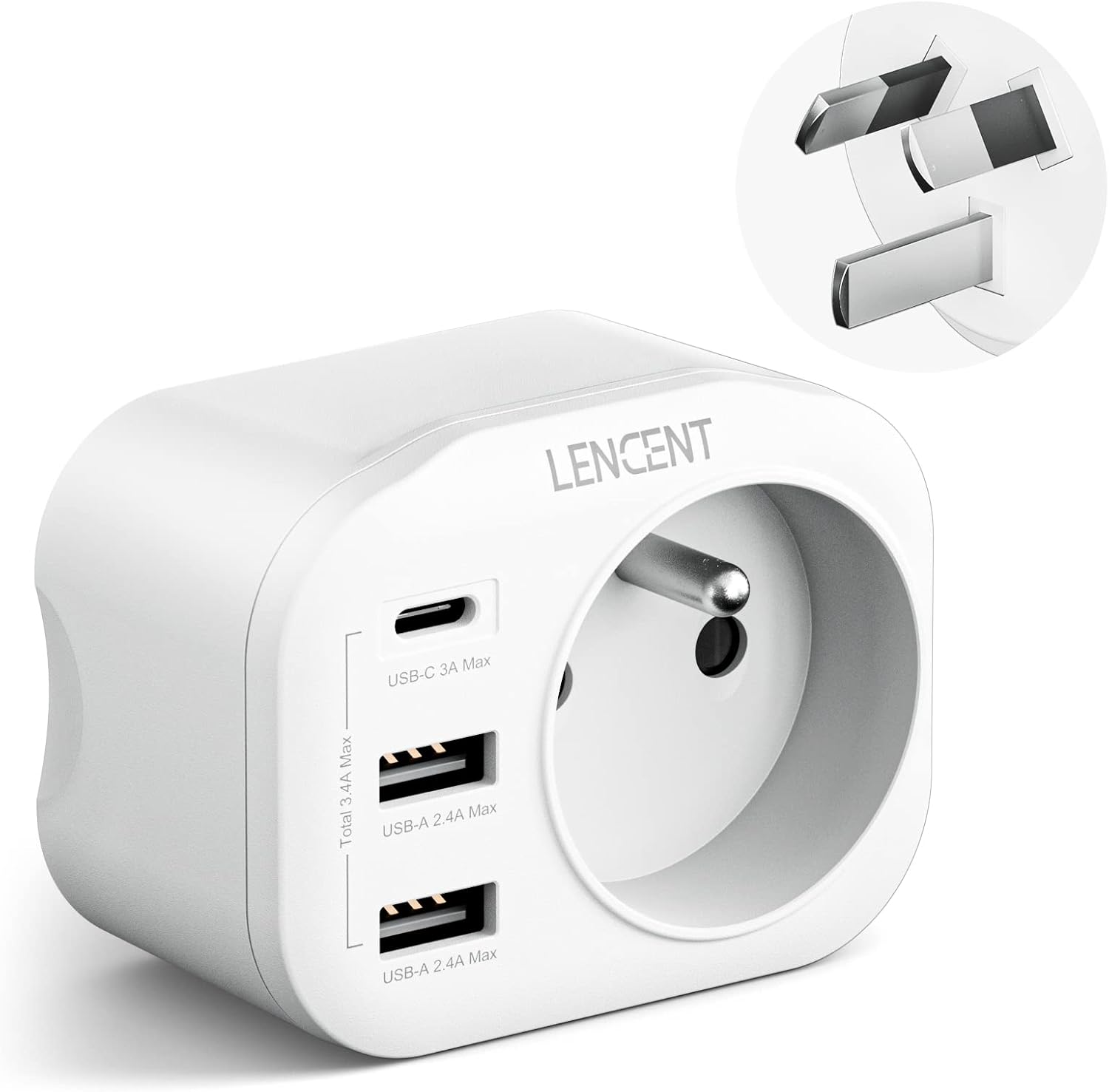 Detalle de LENCENT Adaptateur Prise AU 2500W
