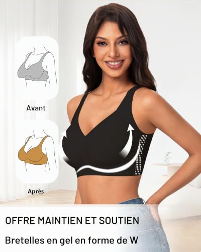 Detalle de HOWIN Soutien-gorge sans armature push-up grande taille avec bande jelly 360°