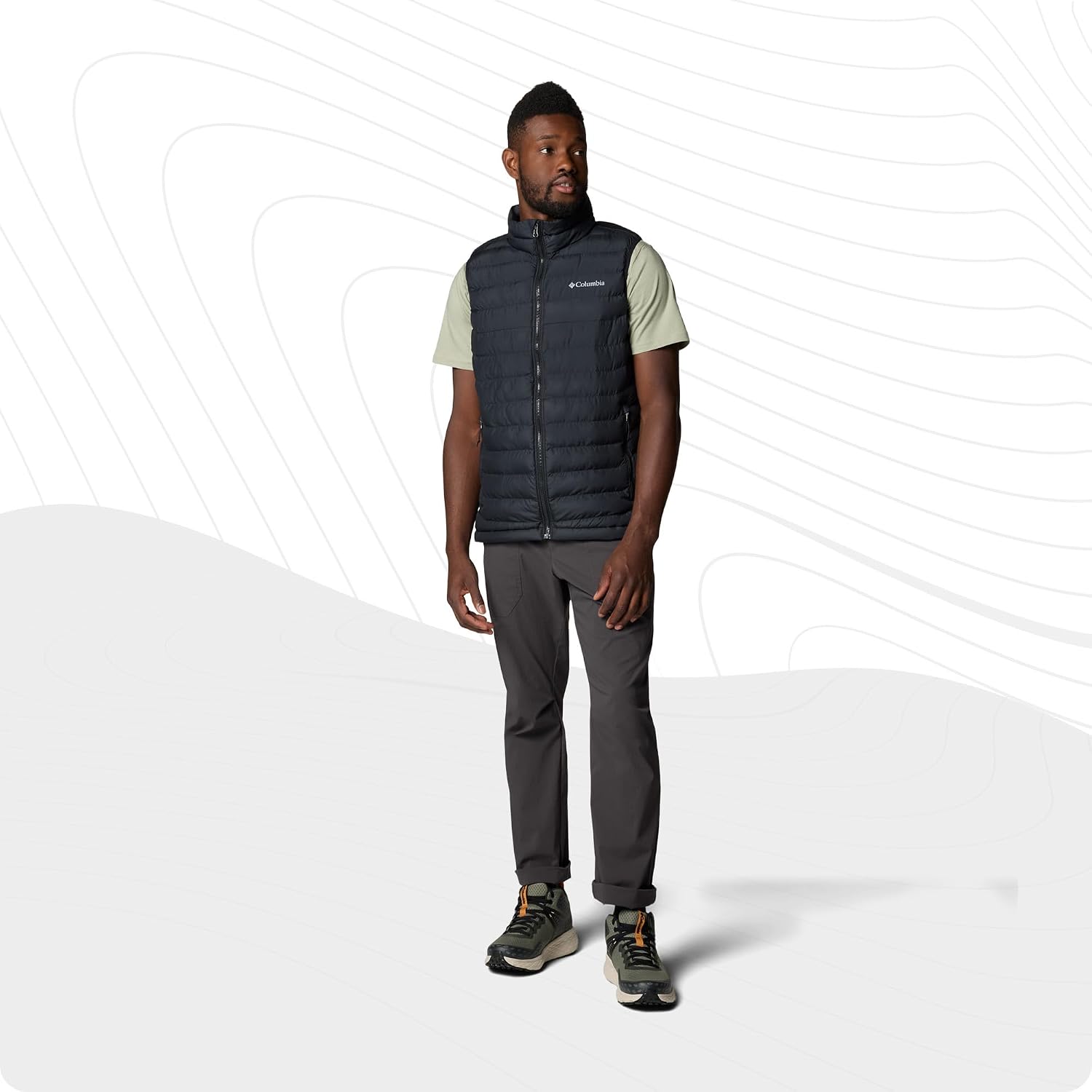 Detalle 2 de Columbia Powder Lite II sans manches homme noire – gilet matelassé à réflexion thermique