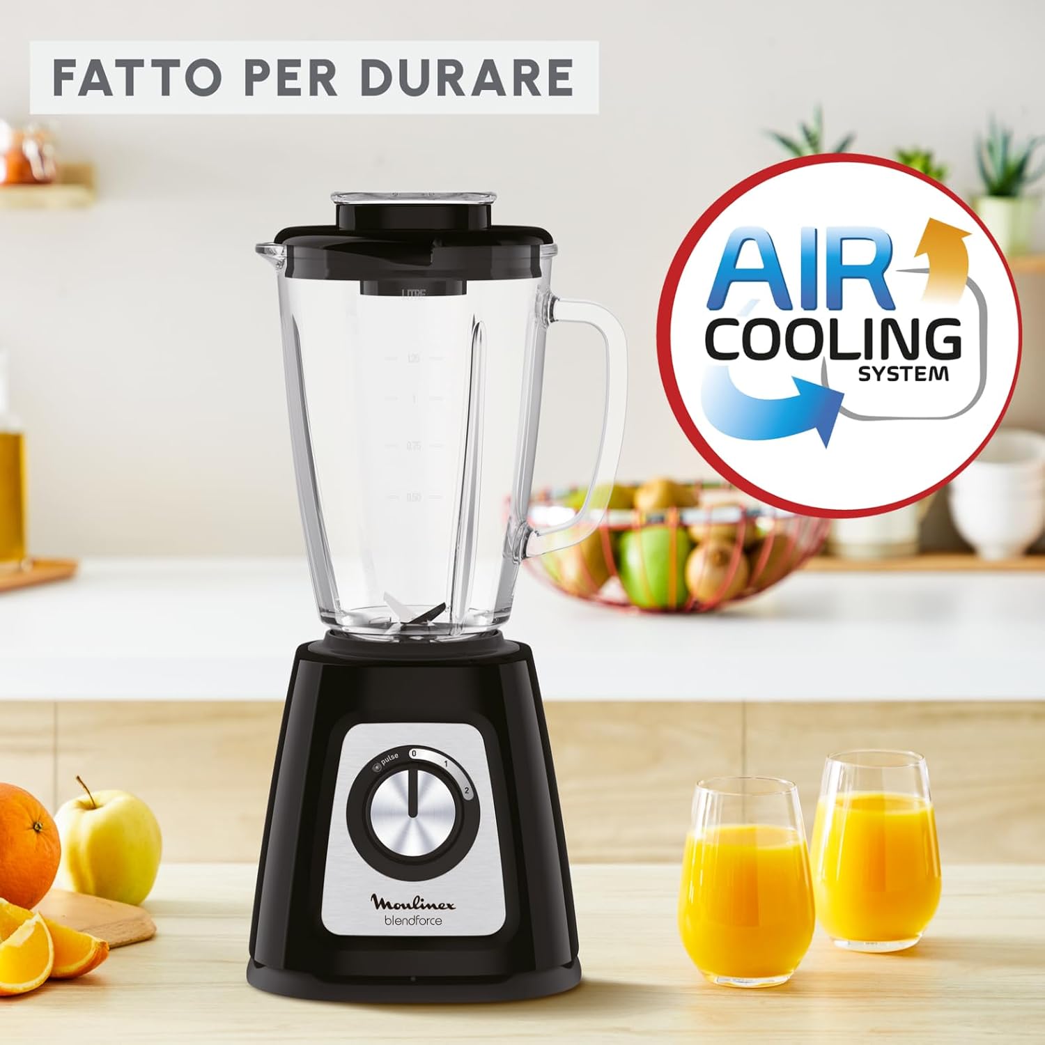 Detalle 2 de Moulinex Blendforce LM4308: frullatore con raffreddamento ad aria e vaso in vetro da 1,75 L