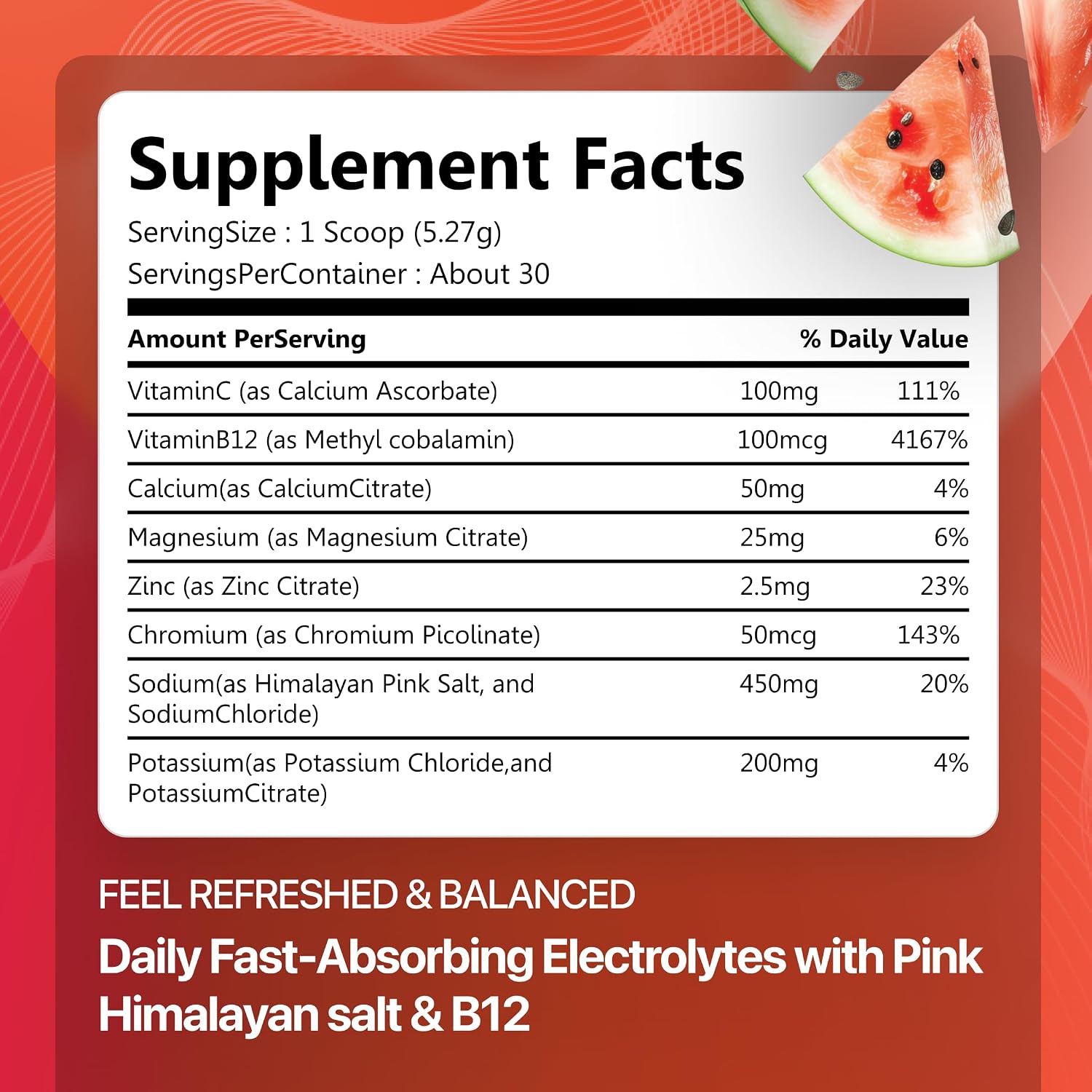 Detalle 2 de Rosabella Watermelon Electrolyte Powder – Sugar-Free Hydration 30 Servings 🍹