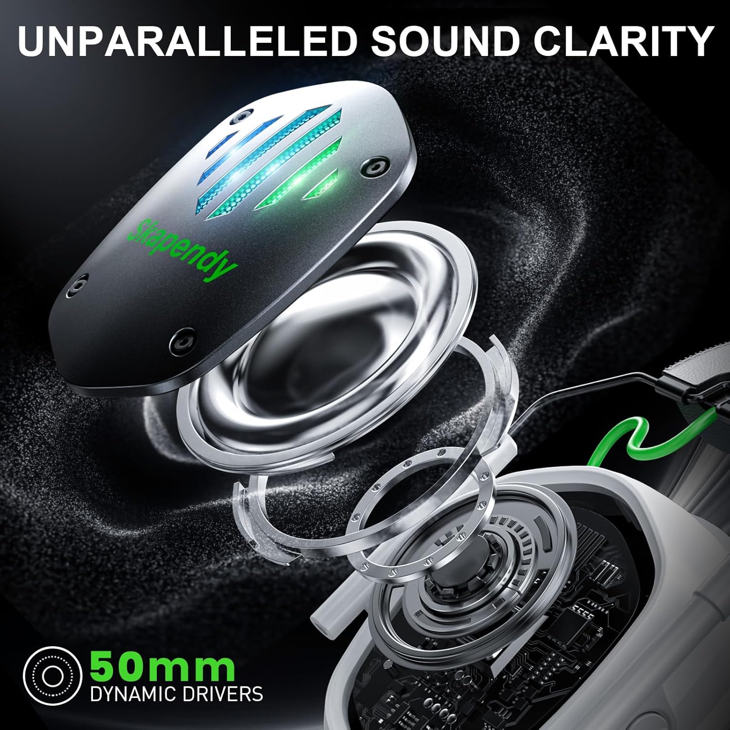 Detalle de Skapendy Wireless Gaming Headset 50Hrs