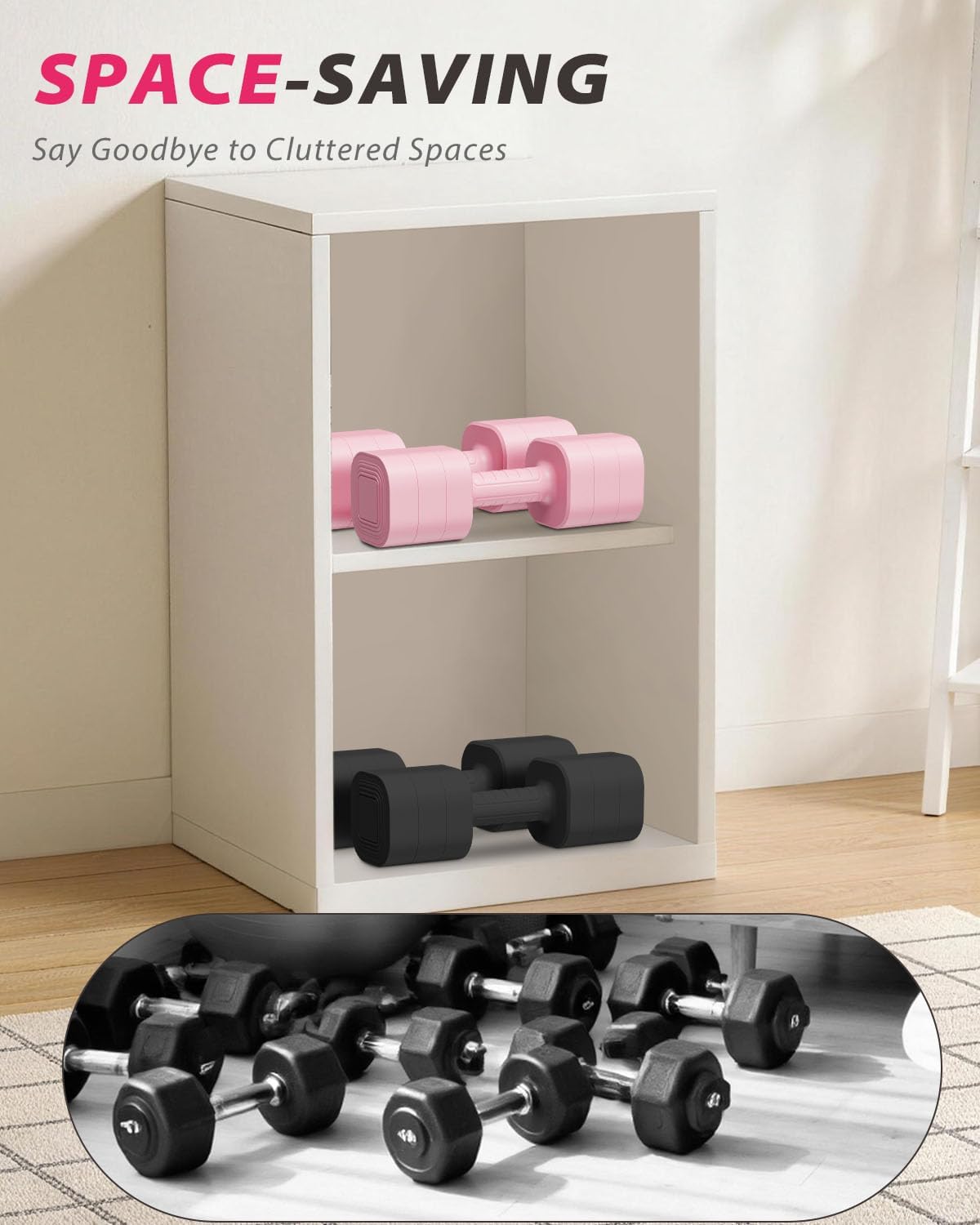 Thumbnail 6 de Ragebby Adjustable Dumbbell Set (2) for Home Workouts: 3-In-1, Anti-Slip, Lightweight to Mid-Weight Range
