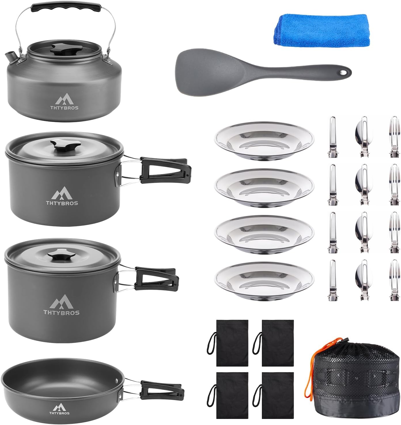 Detalle de 27-teiliges Camping-Kochset für 2–4 Personen – All-in-One Outdoor-Küche