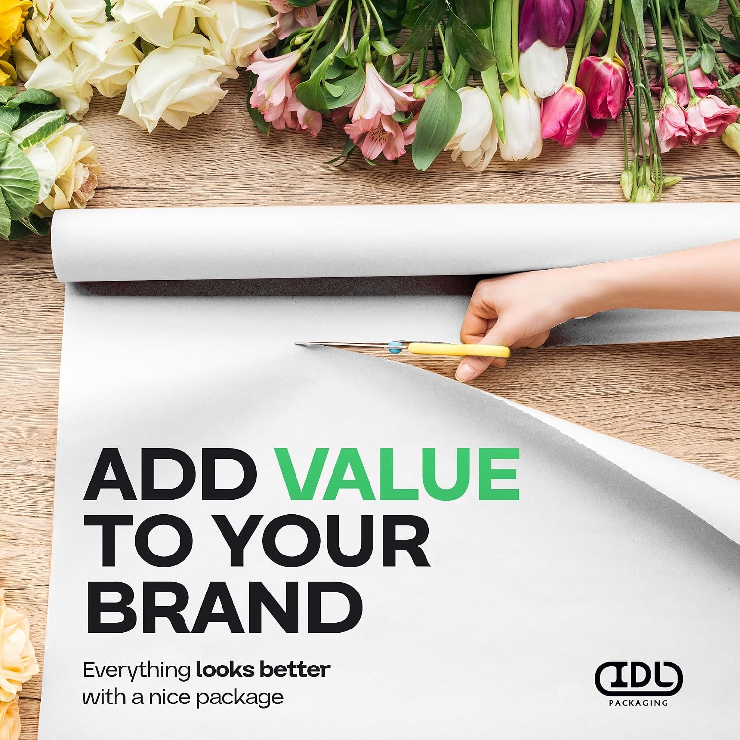 Thumbnail 4 de IDL Packaging White Kraft Paper Roll 18-Inch