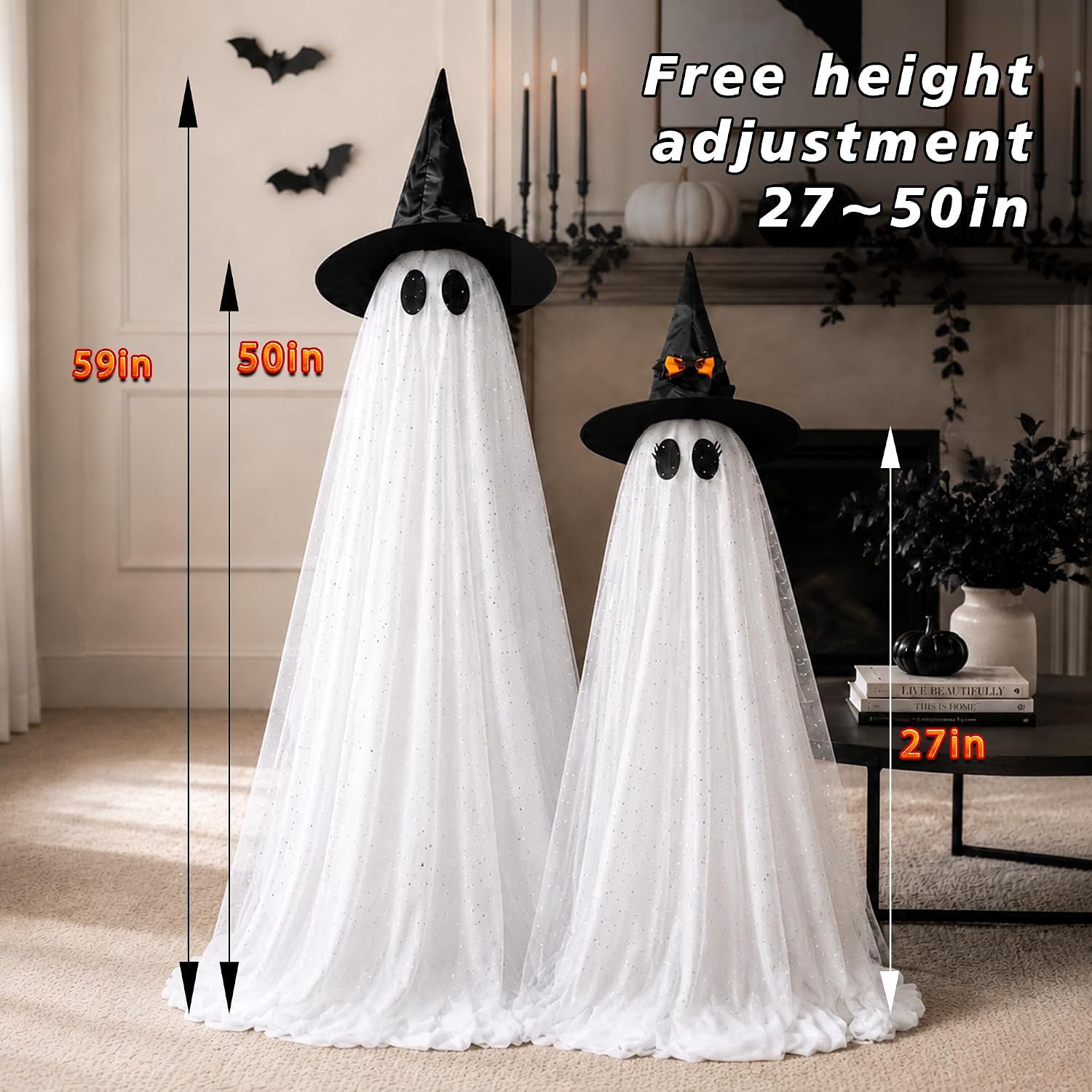 Detalle 1 de Halloween Ghost Decorations 59-Inch