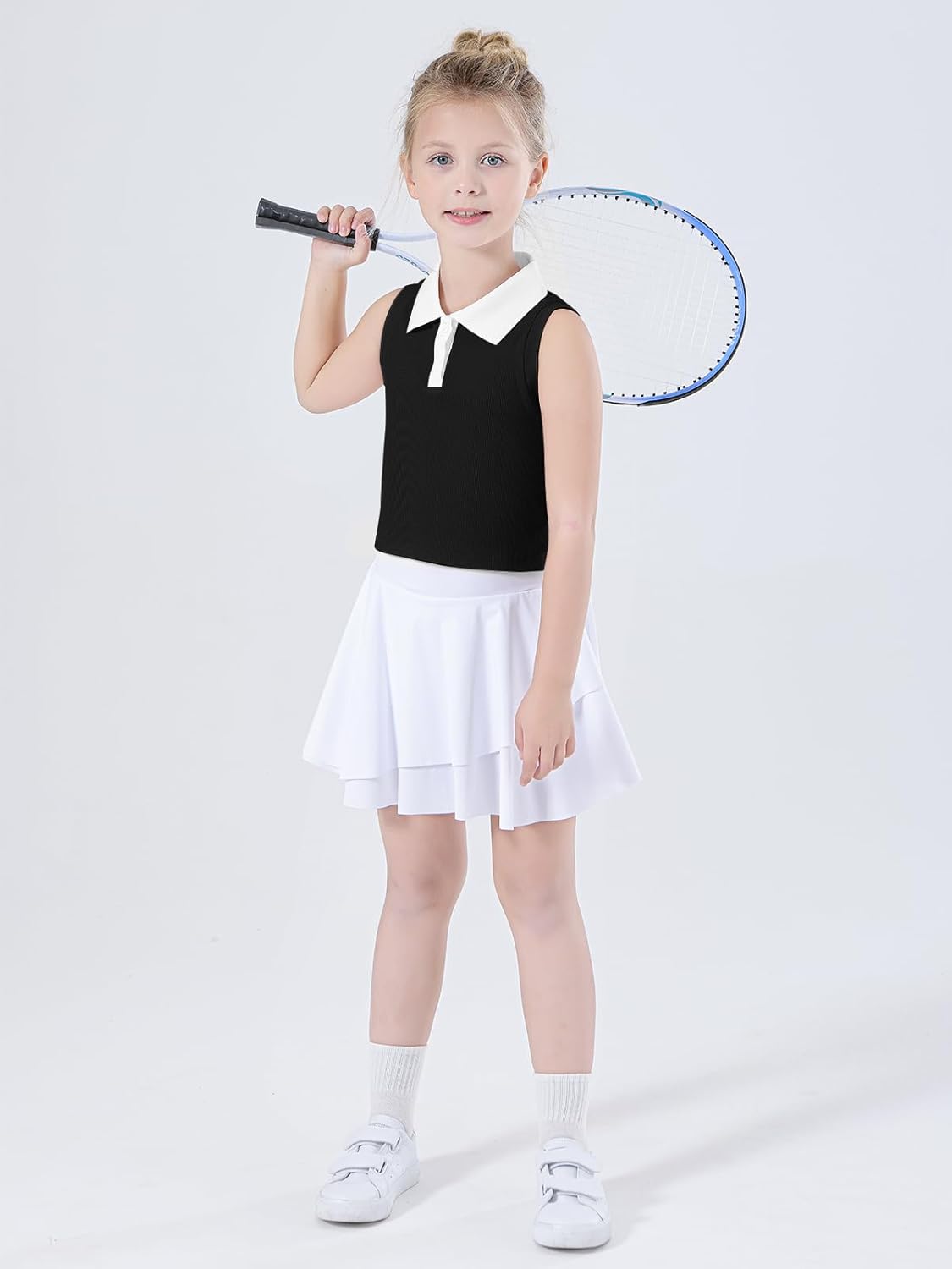 Thumbnail 1 de Bezioner Girls Polo Shirts Sleeveless Tennis T-Shirts Collared Golf Shirt