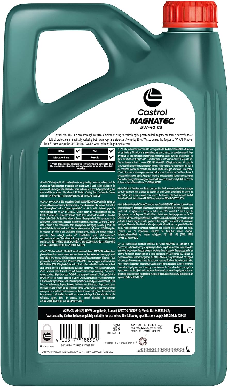 Thumbnail 1 de Castrol MAGNATEC 5W-40 C3, 5L – Huile moteur synthétique adaptée pour essence et diesel