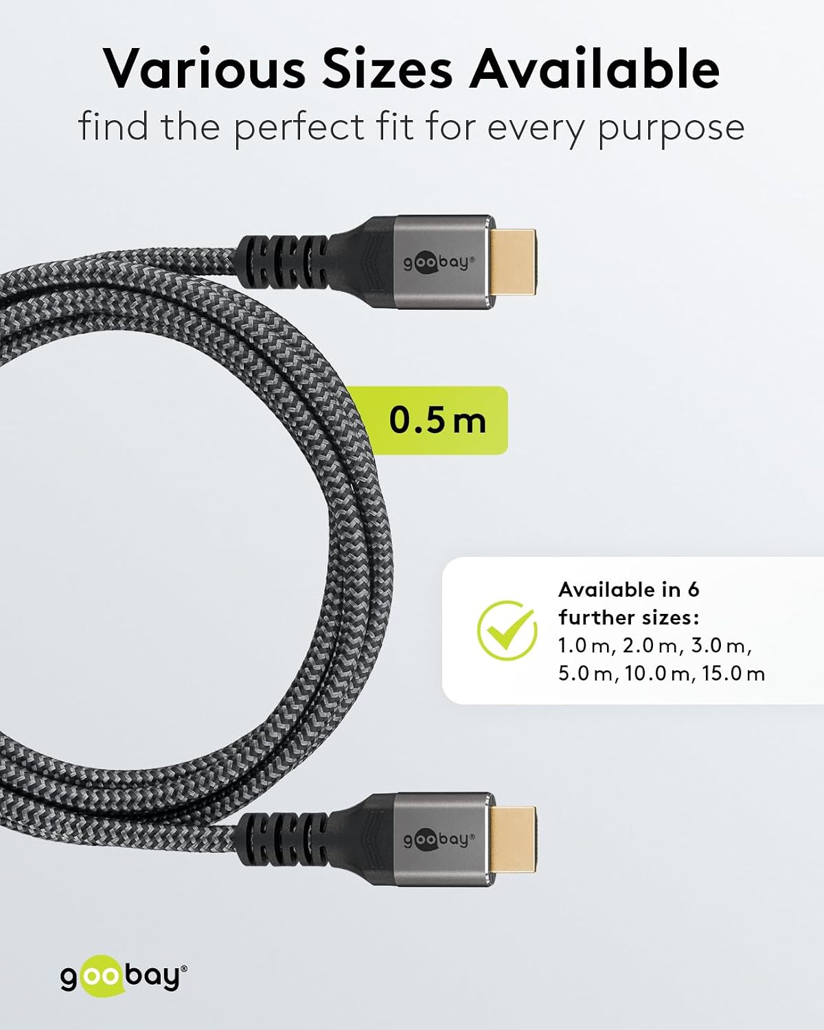 Detalle 1 de goobay High Speed 2.0 HDMI Kabel 0,5 m
