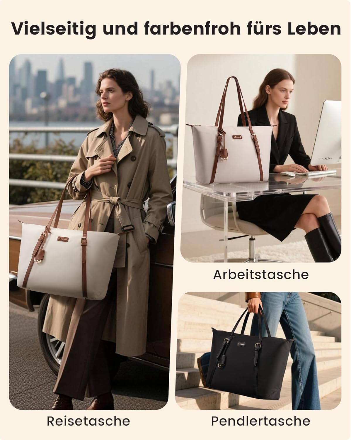 Thumbnail 1 de LOVEVOOK Laptoptasche Damen Handtasche Groß Shopper Tote Bag – Vielseitiger Begleiter für Arbeit & Alltag