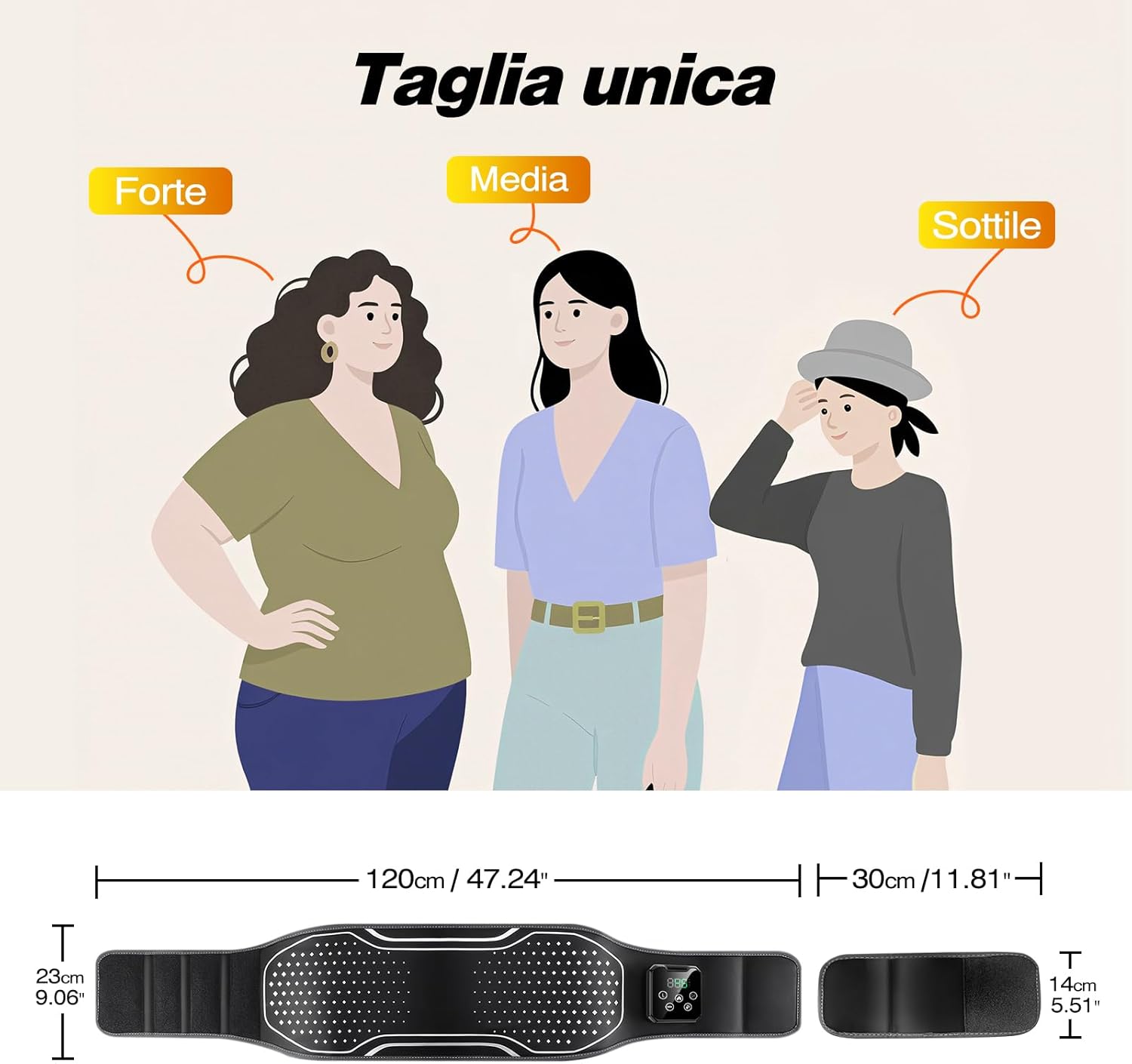 Thumbnail 6 de Cintura Massaggiante Lombare Senza Fili con Calore – Massaggio 3 in 1, 4 livelli di temperatura e batteria 4000mAh