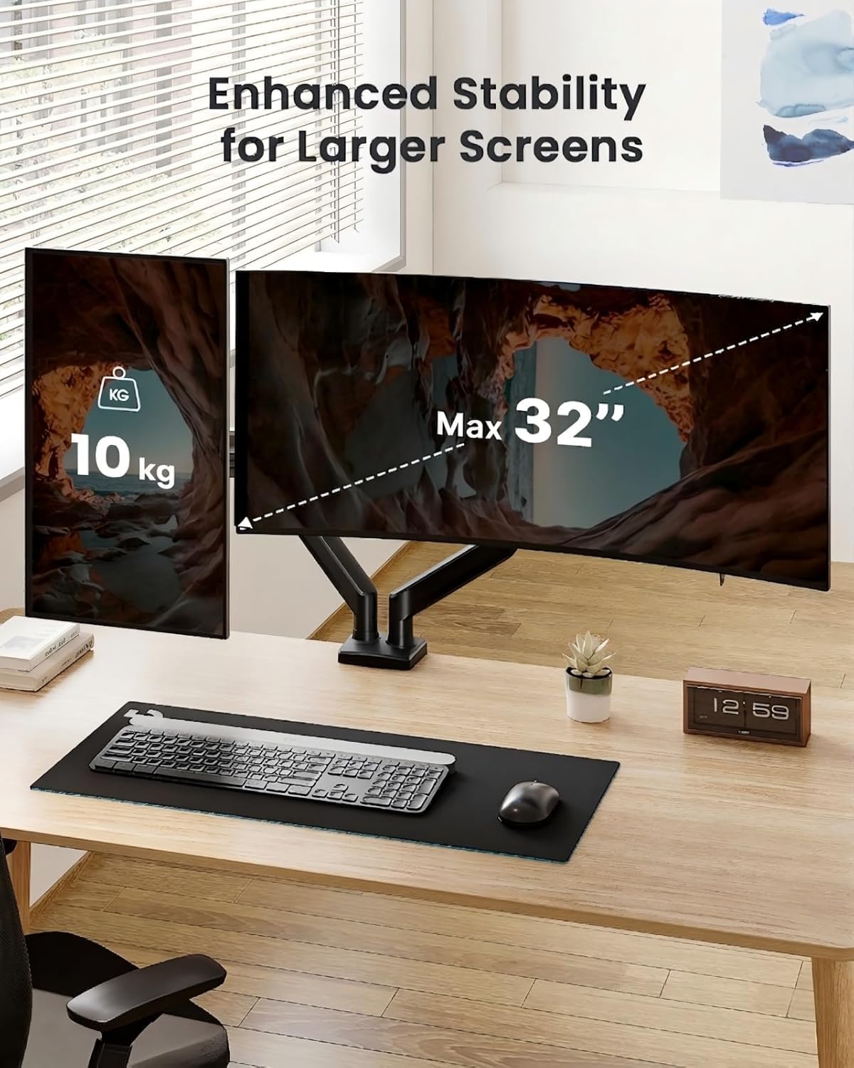 Thumbnail 1 de Ergear Supporto doppio monitor 32" — braccio 22 lb