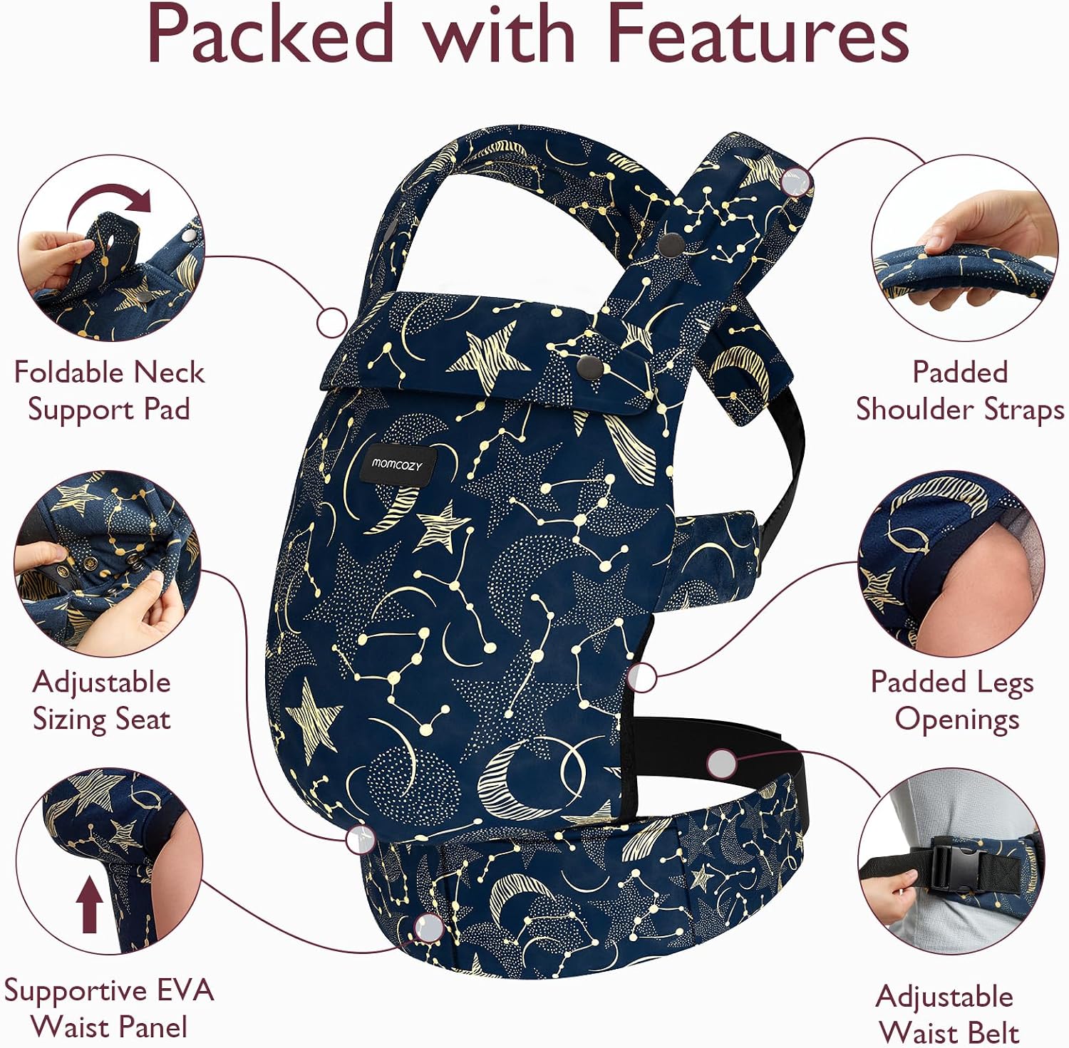 Thumbnail 2 de Momcozy Baby Carrier Ergonomic Starry Sky