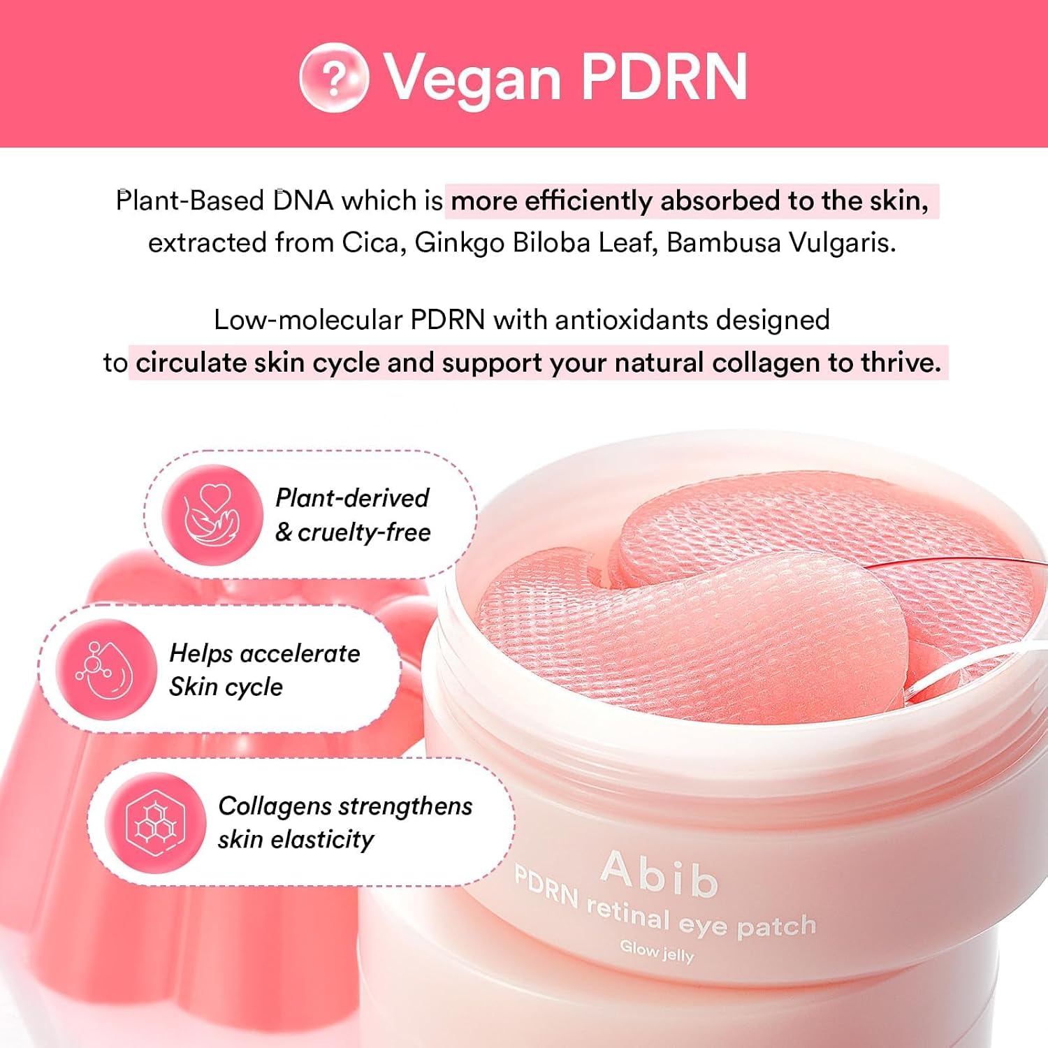 Detalle 2 de Abib PDRN Retinal Eye Patches with Glow Jelly: Rejuvenation for Puffy Eyes