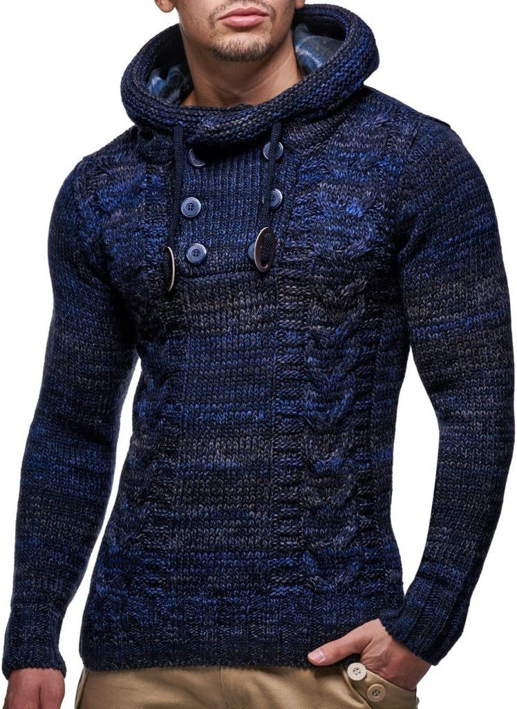 Detalle de Leif Nelson Pull Tricoté Cardigan Homme – Élégance décontractée et confort tout au long de l’année