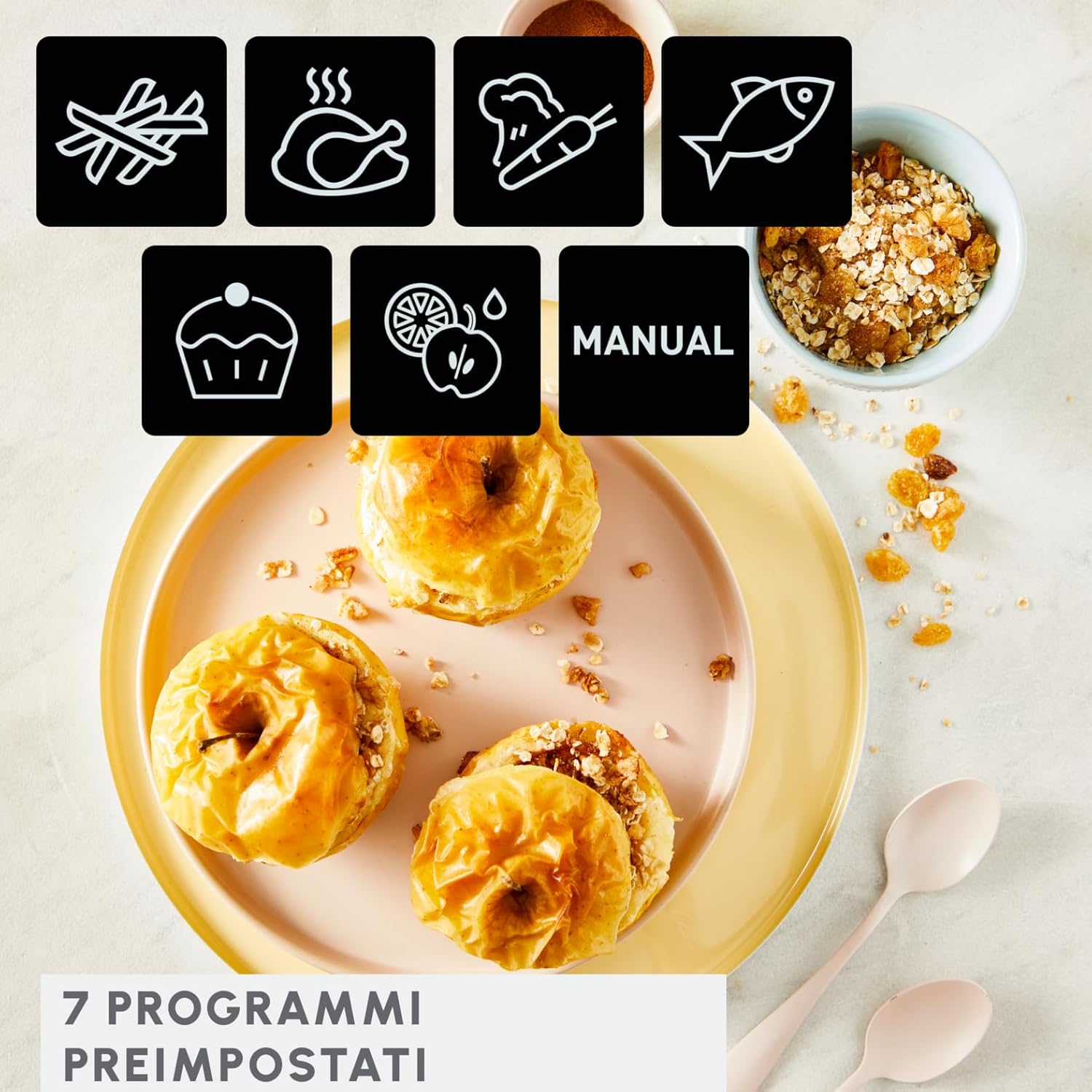 Detalle de Moulinex Dual Easy Fry – Friggitrice ad aria a doppio cestello XL 8,3 L / 2,2 kg