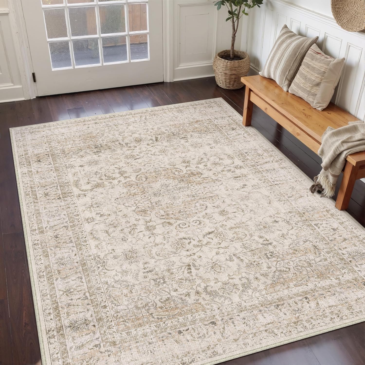 Detalle de HUGEAR Vintage Teppich 140x200 cm Beige
