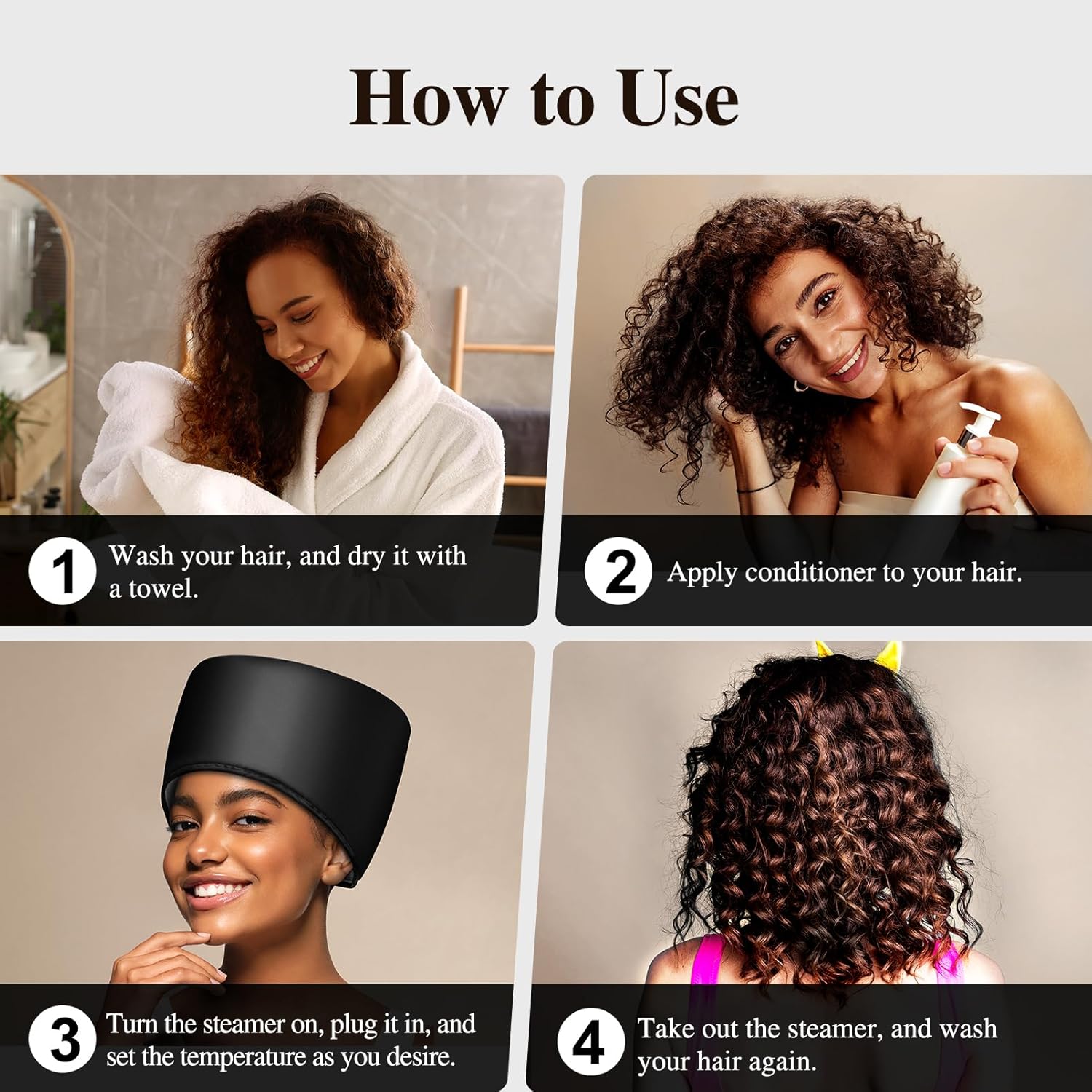 Thumbnail 6 de AOPOW Hair Steamer Cap for Deep Conditioning
