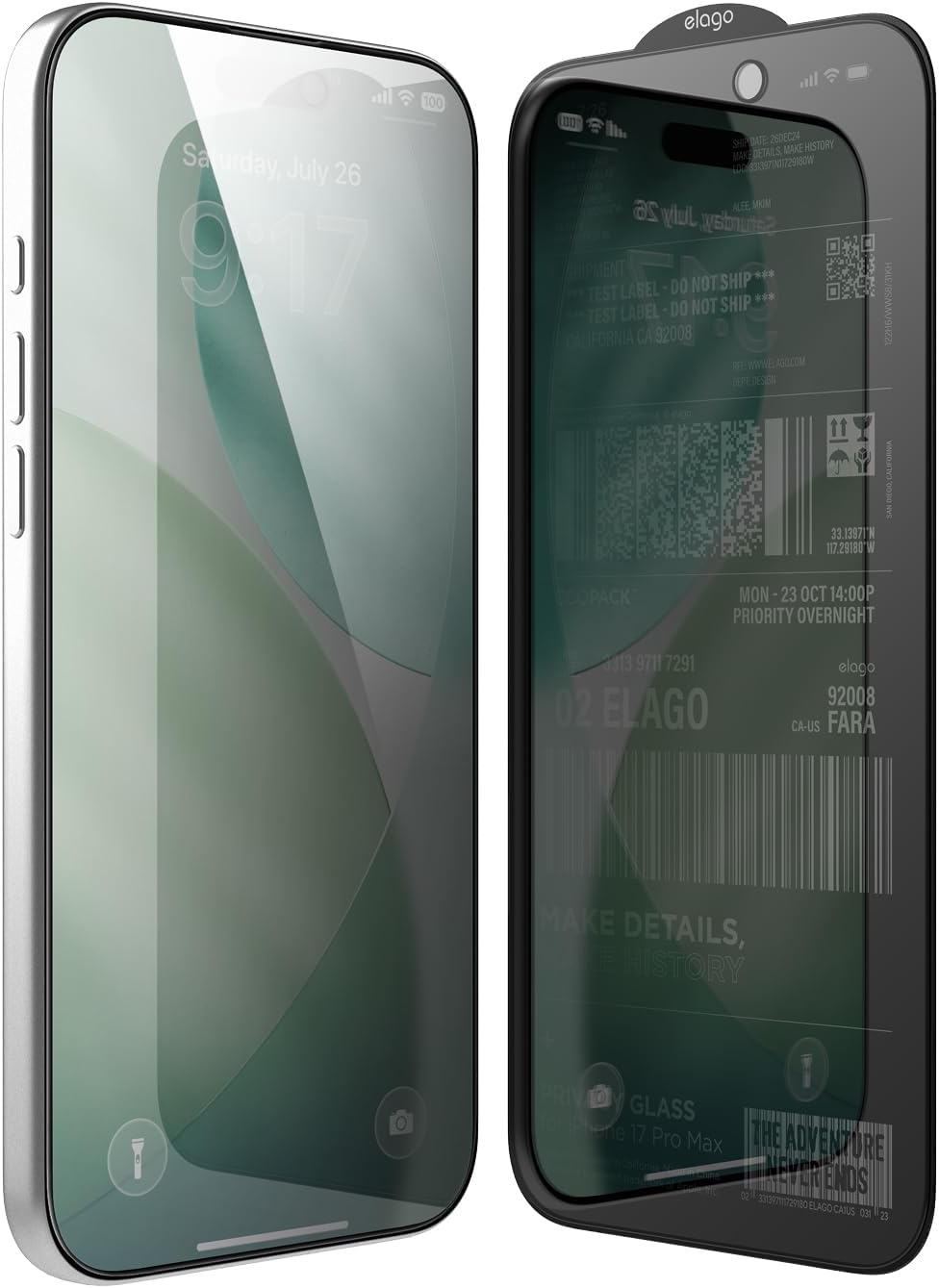 Detalle de elago Pellicola Privacy in vetro temperato 9H per iPhone 17 Pro Max – protezione anti-spy (2 pezzi)