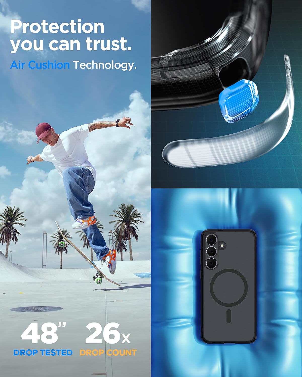 Detalle 2 de Spigen Cover Ultra Hybrid MagFit per Galaxy S25 FE (compatibile MagSafe) Frost Black