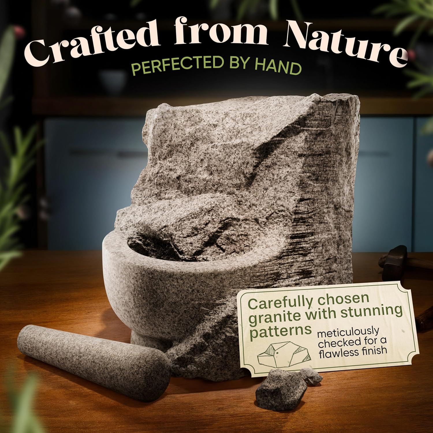 Thumbnail 3 de ChefSofi Mortar and Pestle Set (Black Polished Exterior) — 1.5 Cup Capacity