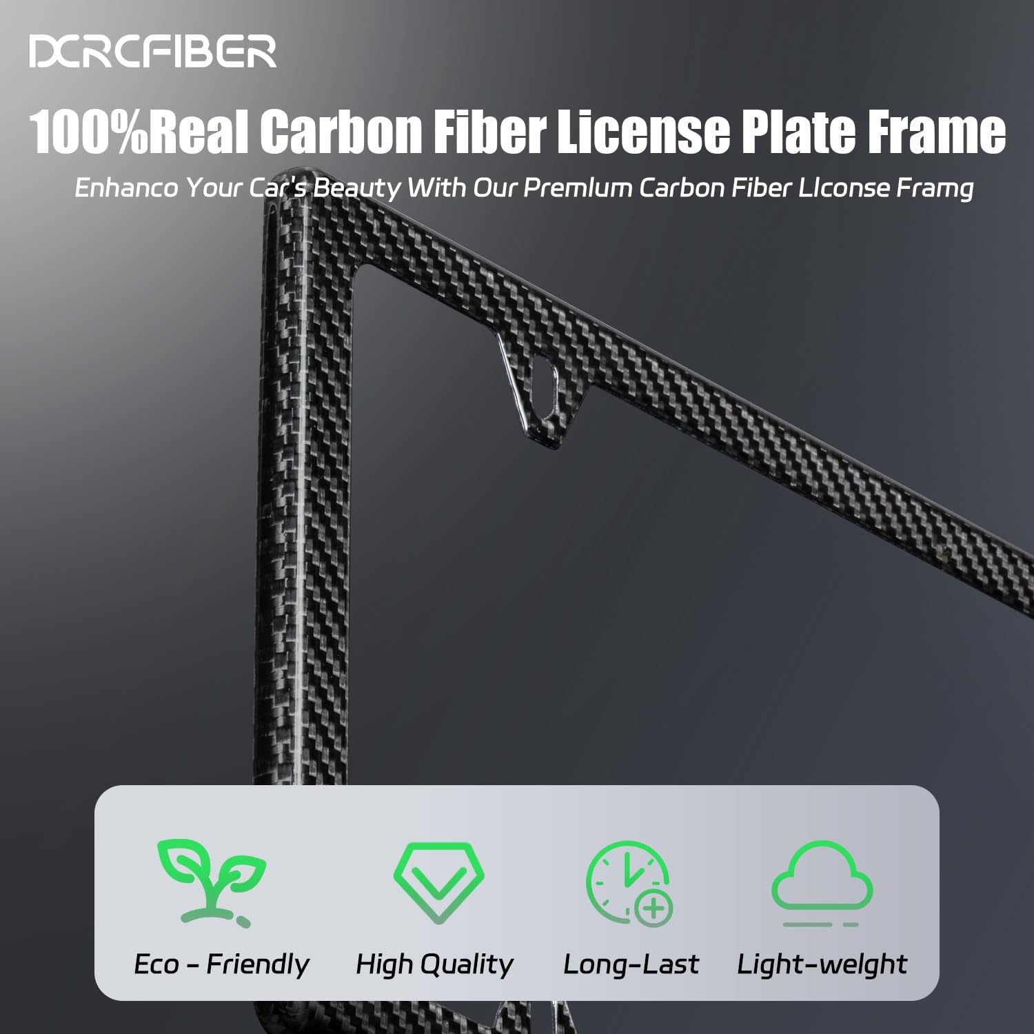 Thumbnail 3 de DCRCFIBER Real Carbon Fiber License Plate Frame 🧷