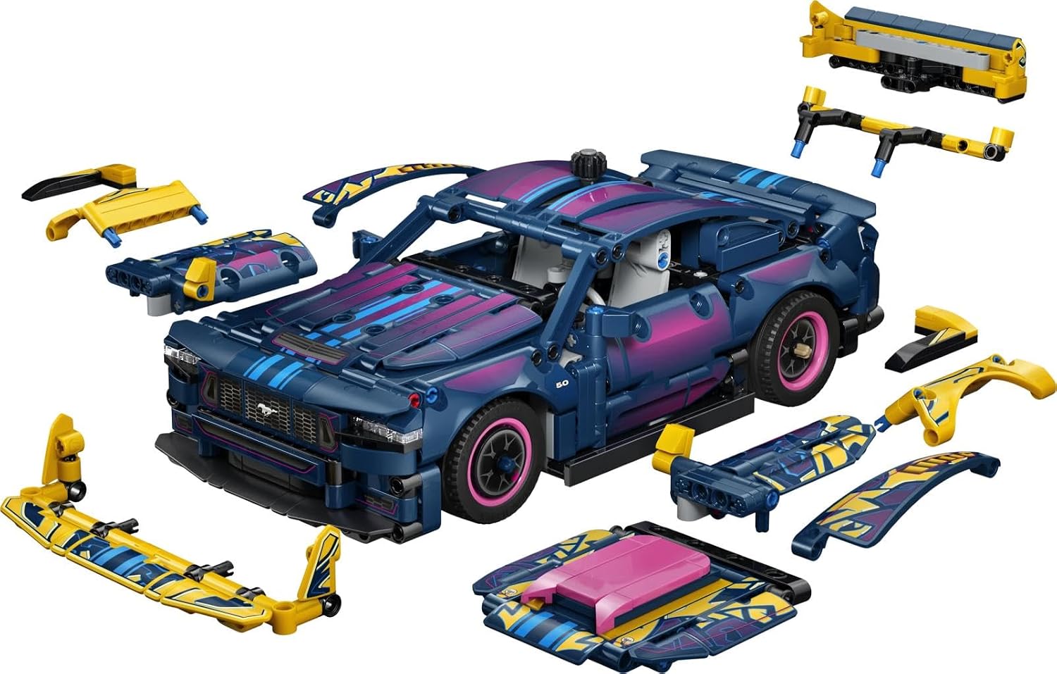 Detalle de LEGO Technic 42236 Custom Garage Ford Mustang GT car, 973 pieces