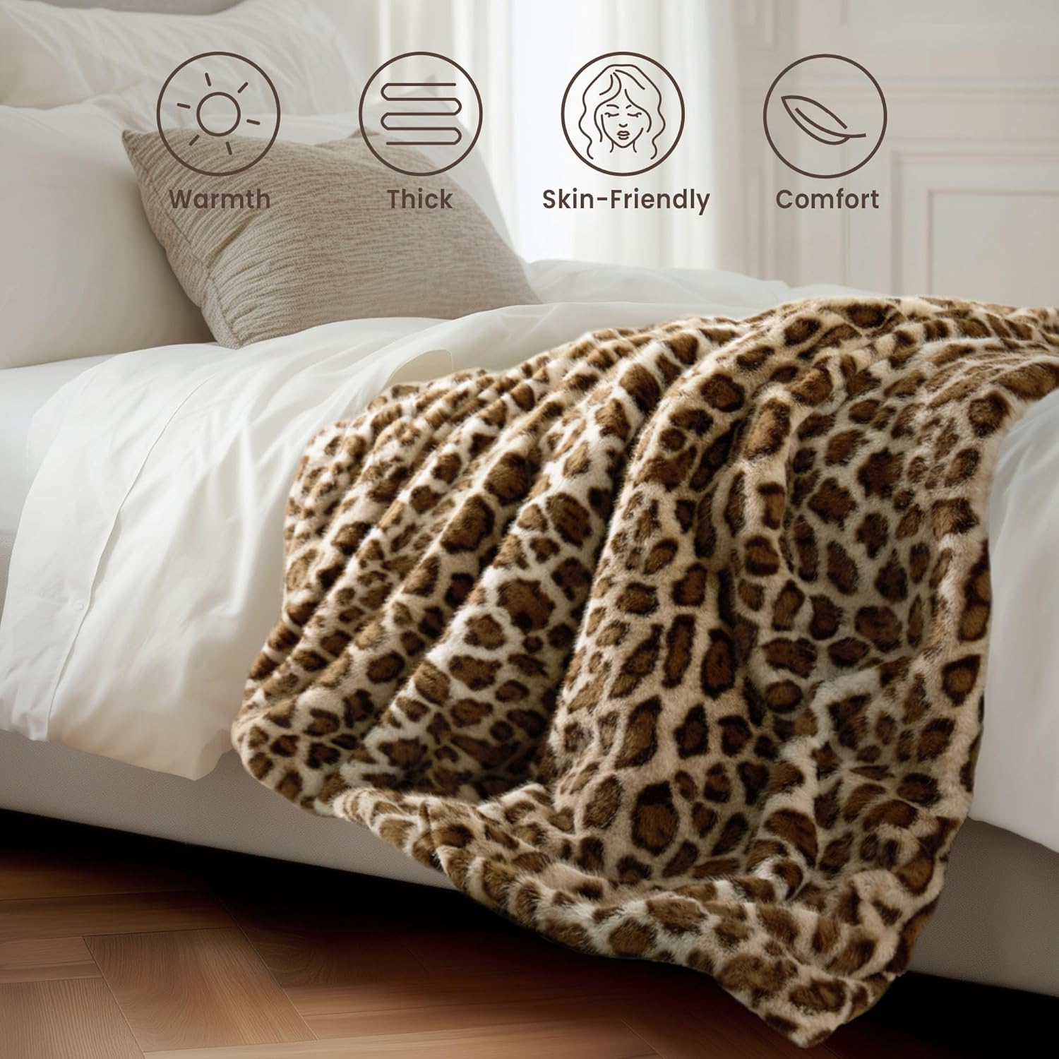 Thumbnail 5 de blunique Luxury Faux Fur Heated Blanket 50x60, 6 Levels