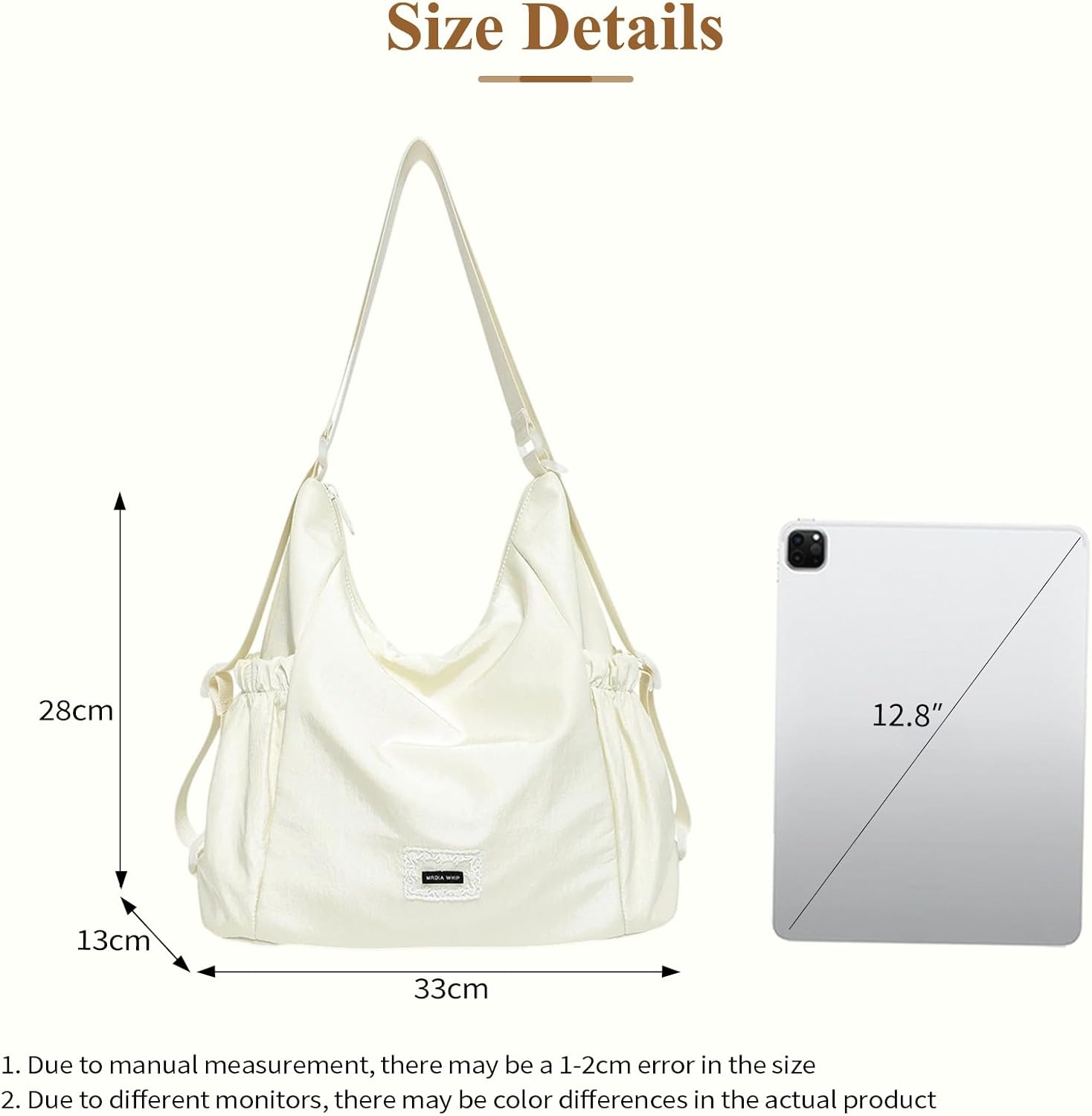 Detalle 2 de Mabecol Borsa Donna Zaino 2 in 1 Beige: tote trasformabile in zaino per università, lavoro e shopping