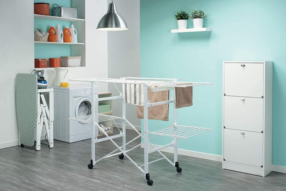 Thumbnail 5 de Foppapedretti Gulliver Stendibiancheria Pieghevole in Alluminio Bianco – 27 m di linea utile, modulare e comodo