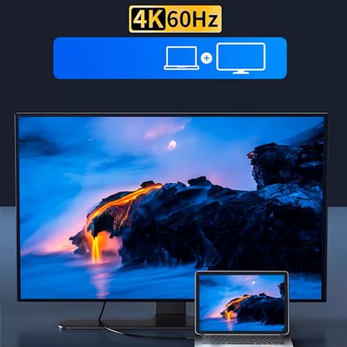 Thumbnail 5 de HangTon USB Typ C PD100W 4K60 Datenstrom Kabel (rechtwinklig) – USB-C zu USB-C, 30–51 cm