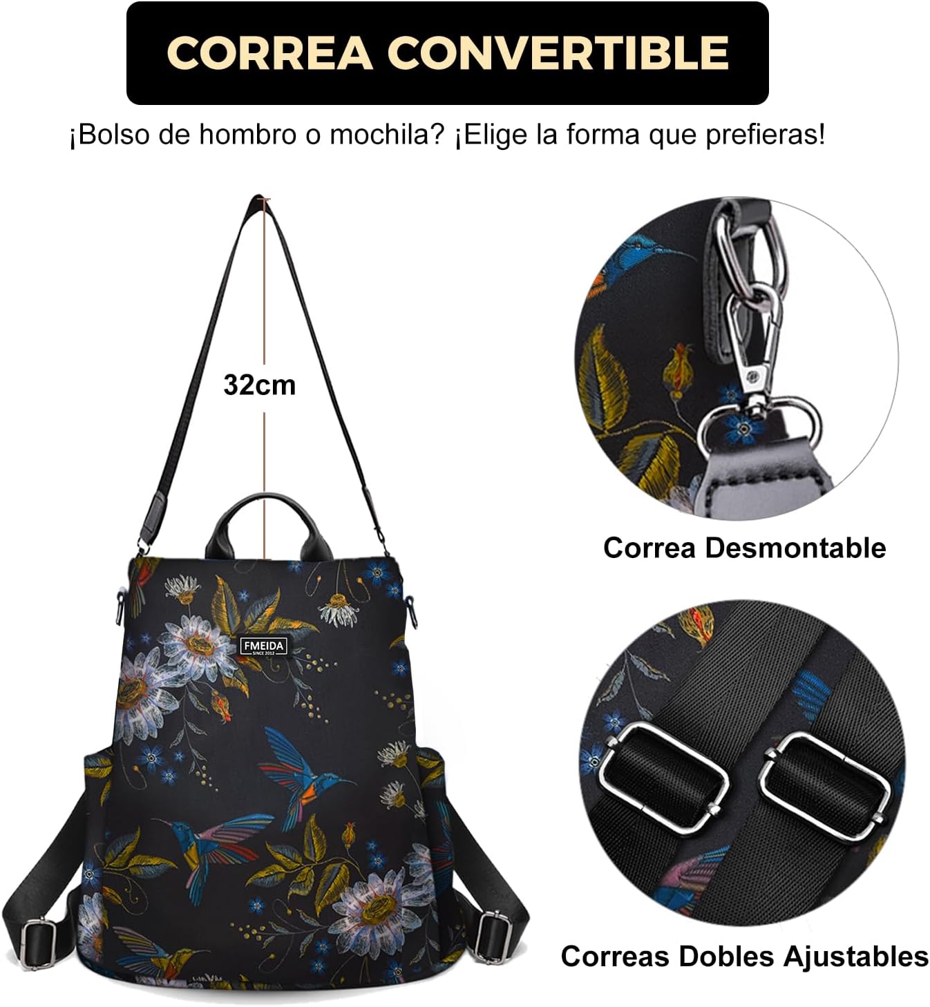 Thumbnail 6 de Fmeida Mochila Antirrobo Mujer 32x15x33 cm
