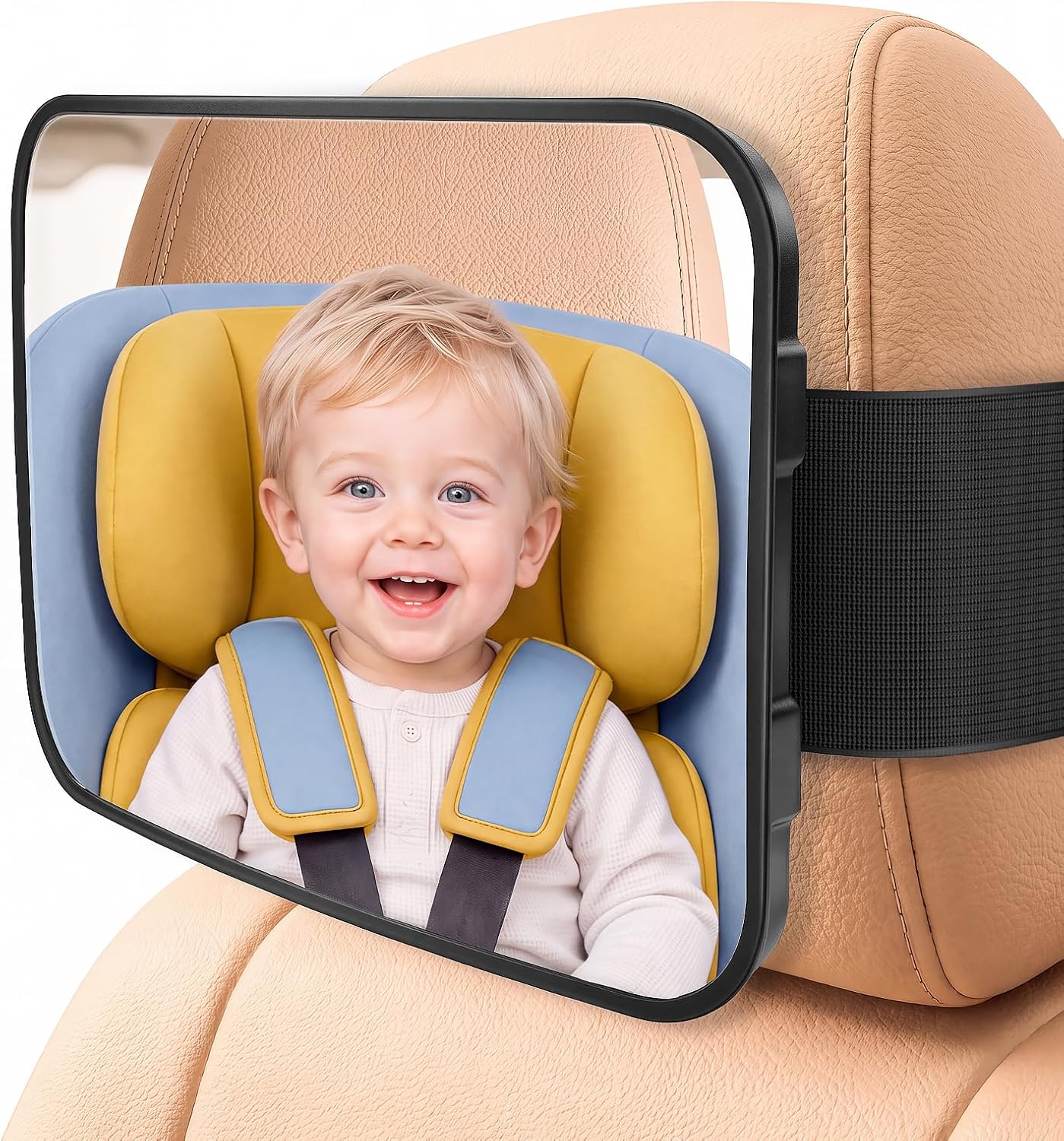 ZENGRO BBJ-22 Baby Car Mirror, Large Convex Lens, 360° Swivel