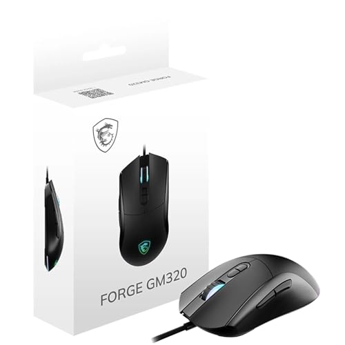 Detalle de MSI Forge GM320: Ratón gaming óptico simétrico, 12.800 DPI y 7 botones programables