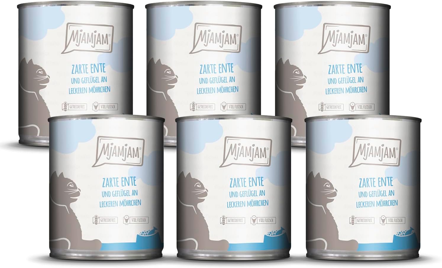 Thumbnail 6 de MjAMjAM Premium Nassfutter für Katzen – saftiges Huhn und Wildlachs (6 x 400 g) getreidefrei