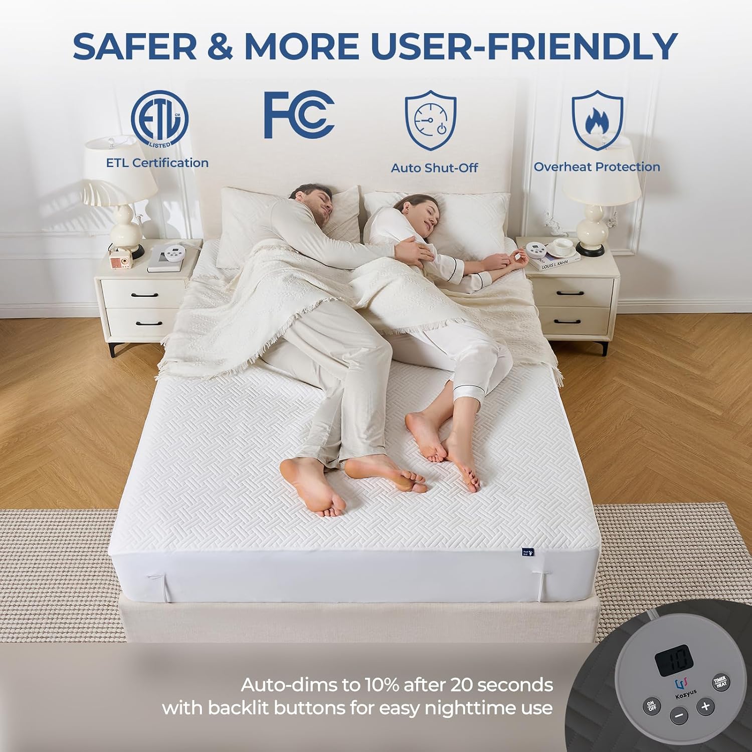 Thumbnail 6 de Kozyus KOQUWA6080 Queen Heated Mattress Pad, Waterproof, Dual Control