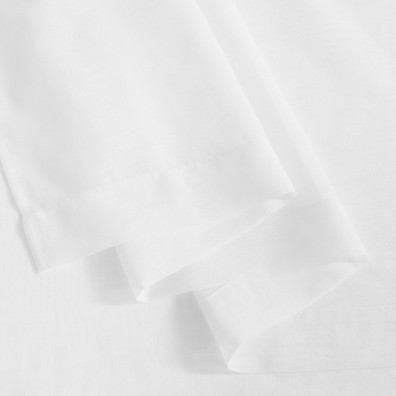 Thumbnail 4 de PONY DANCE Voile Gardinen (2er-Set) 230 cm hoch, transparent mit Ösen – Leinenoptik in Weiß