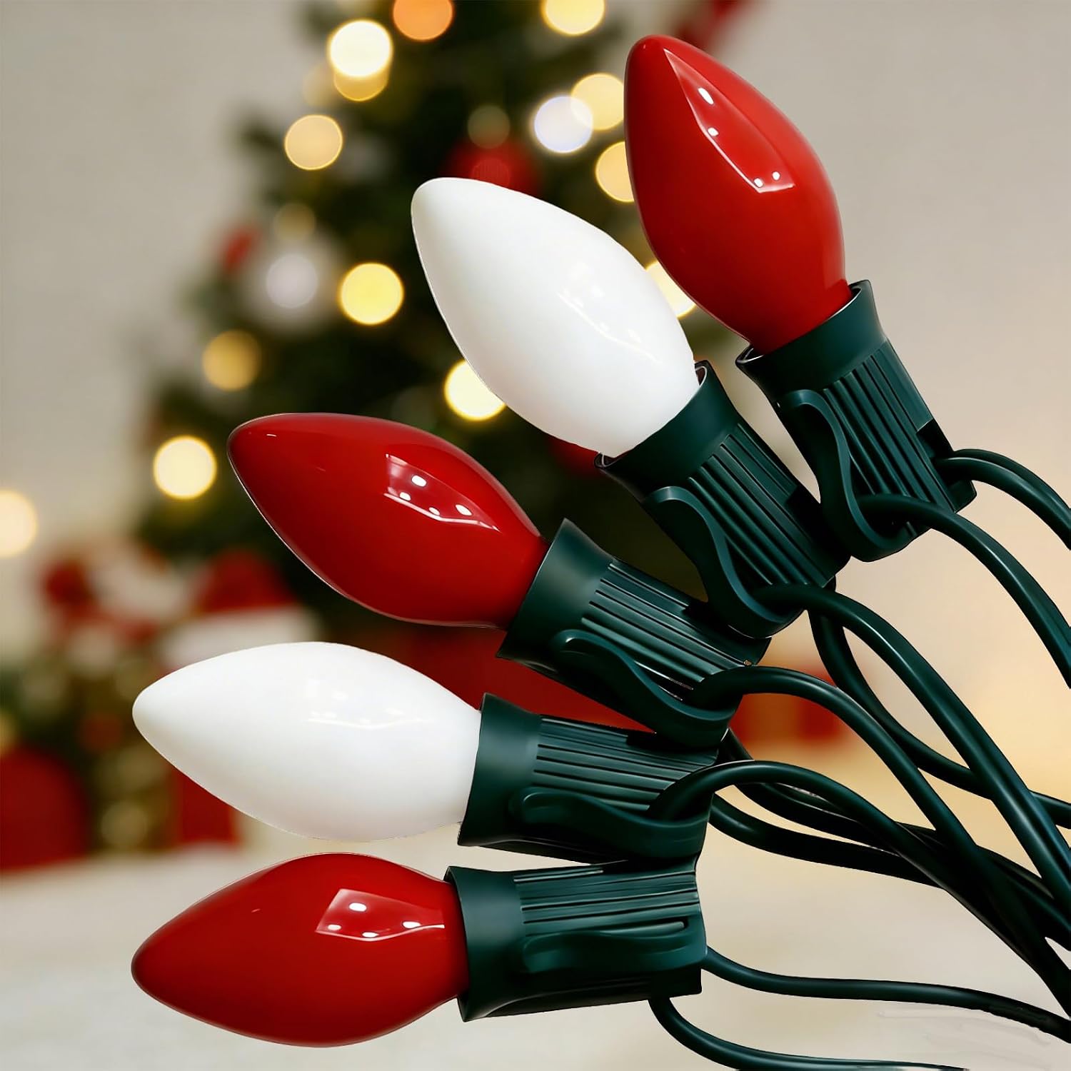 Detalle de Oviejo C7 LED 25 ft Christmas String Lights ๐